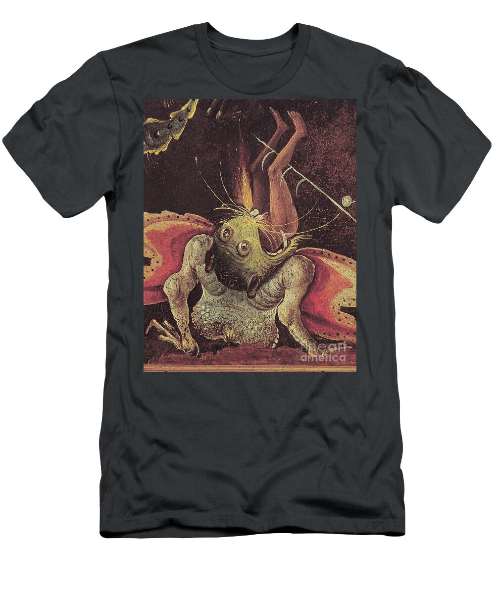 Animal T-Shirt featuring the painting The Last Judgement, Detail Of A Man Being Eaten By A Monster, C.1504 by Hieronymus Bosch