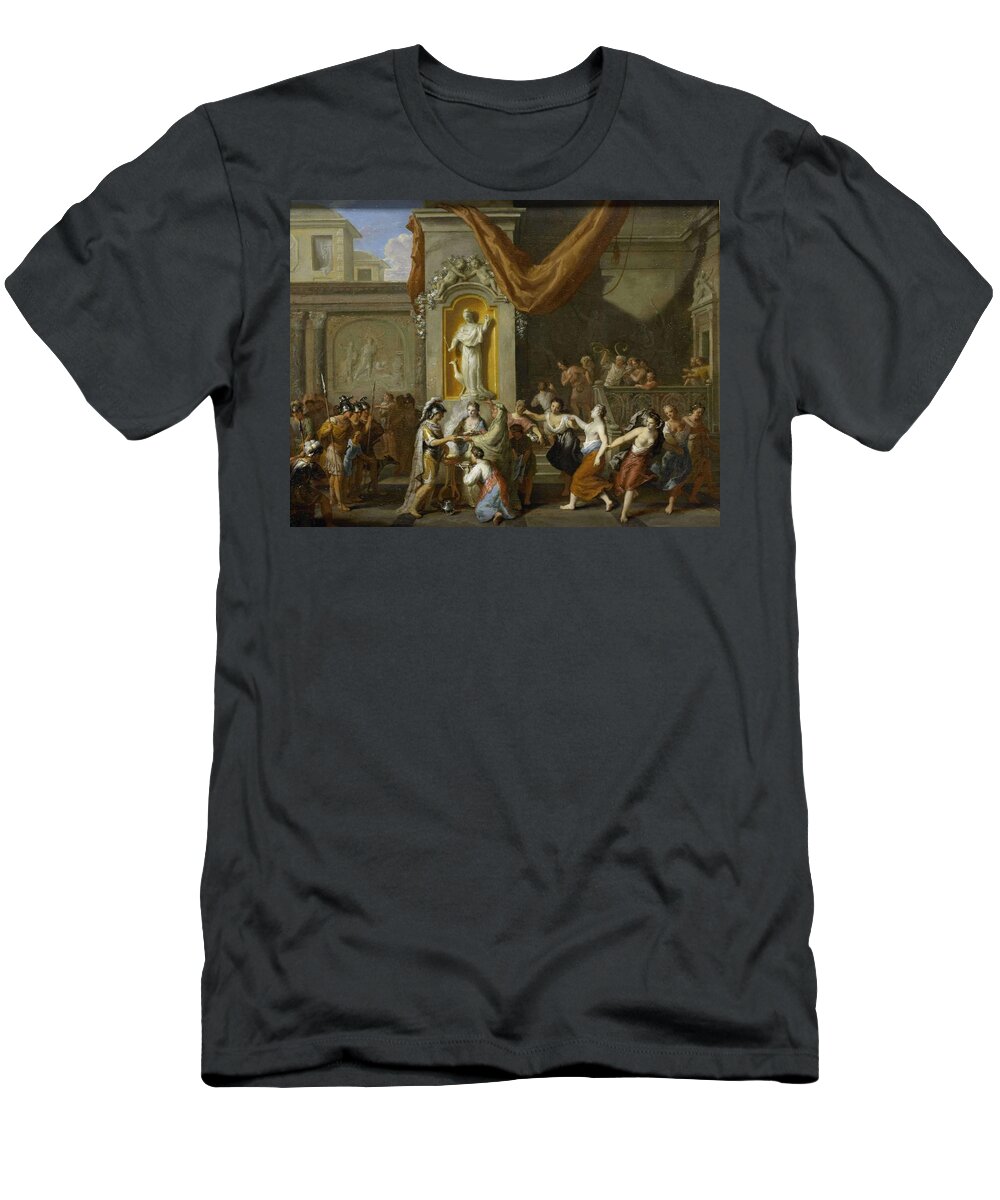 Gerard Hoet (i) T-Shirt featuring the painting The Marriage of Alexander the Great and Roxane of Bactria. by Gerard Hoet -I-