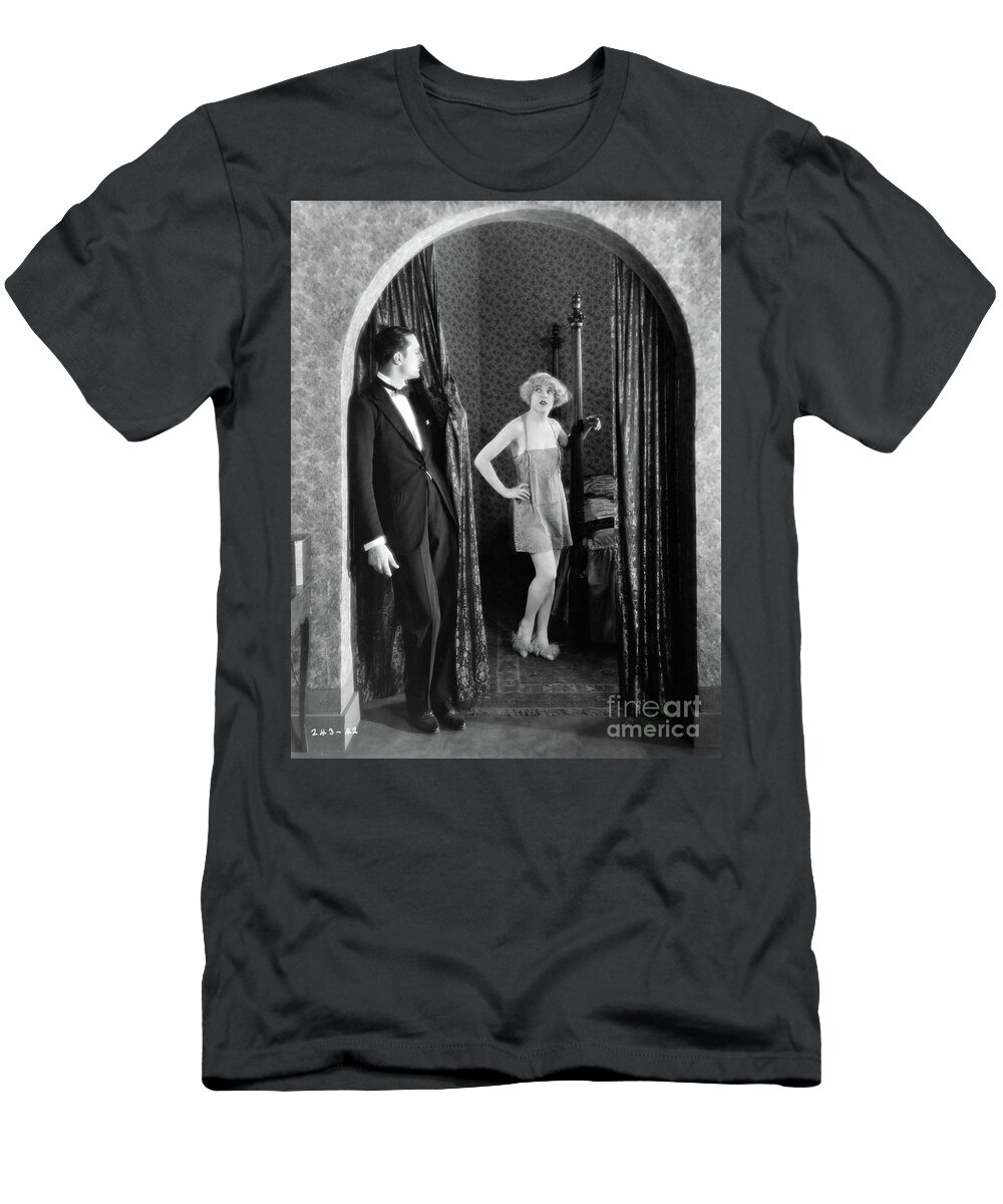 Basil Rathbone T-Shirt featuring the photograph The Masked Bride 1925 by Sad Hill - Bizarre Los Angeles Archive