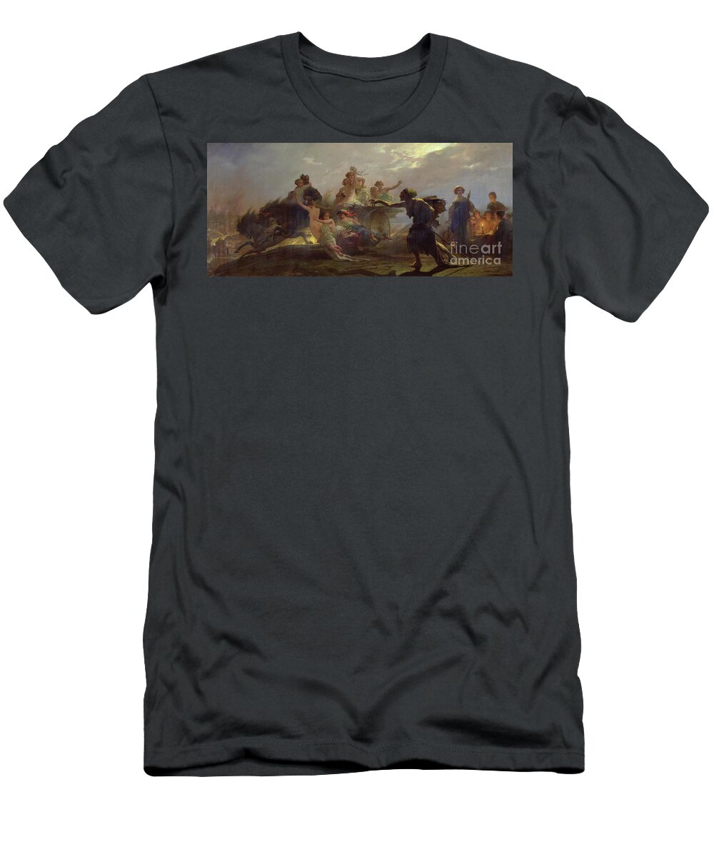 Allegory T-Shirt featuring the painting The Purveyor Of Misery, 1860 by Auguste Barthelemy Glaize