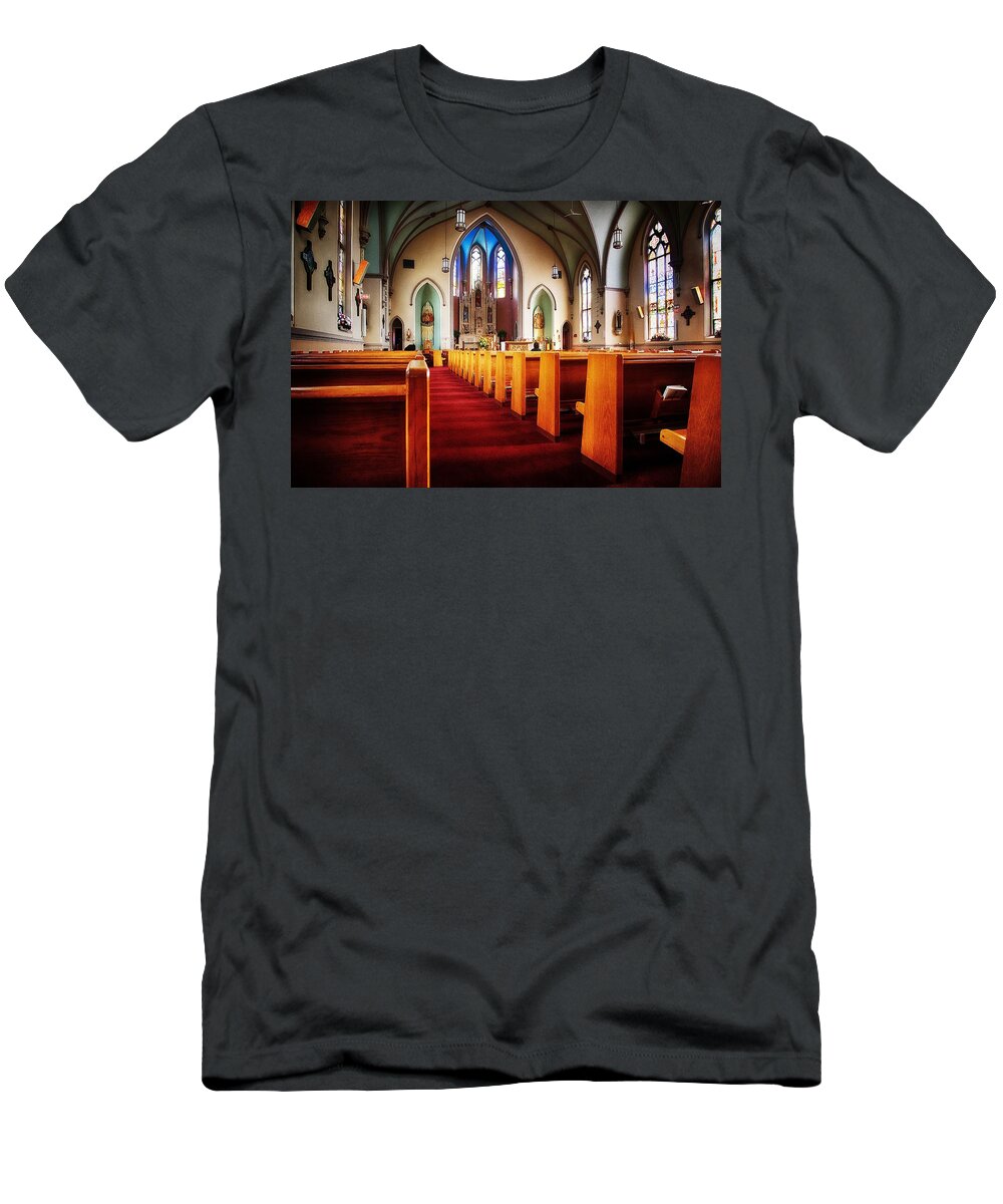 Church T-Shirt featuring the digital art The Solitude Of Church by Dick Pratt
