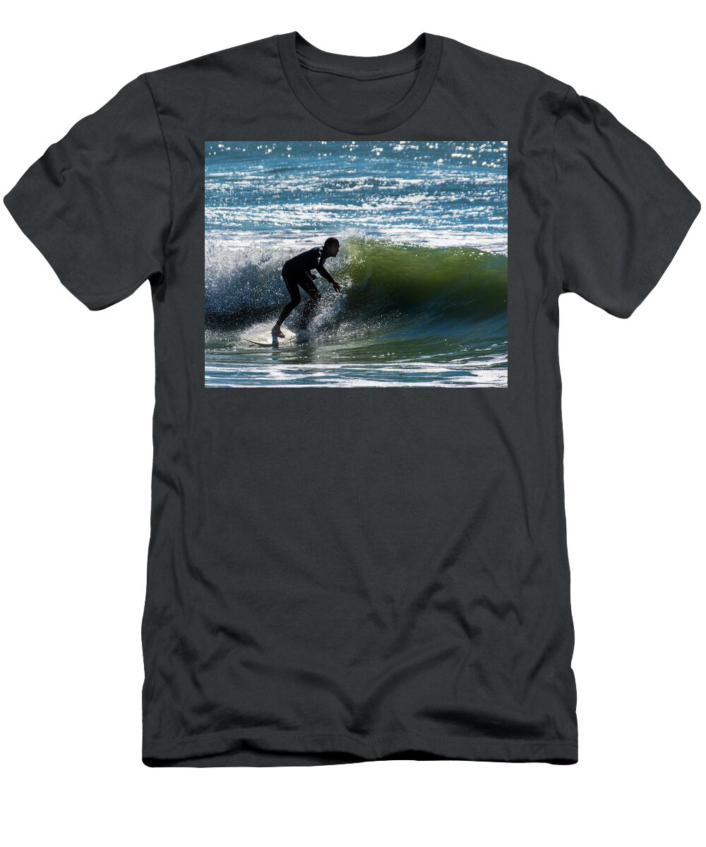 Surfer T-Shirt featuring the photograph The Surfer #2 by Jolynn Reed