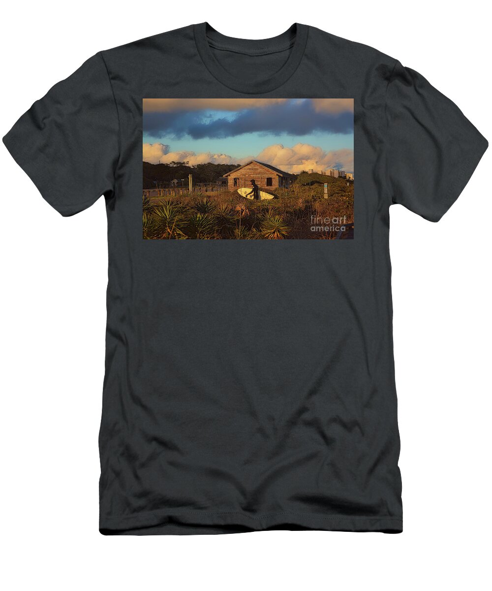 Surfing T-Shirt featuring the photograph The Surfer by Kathy Baccari