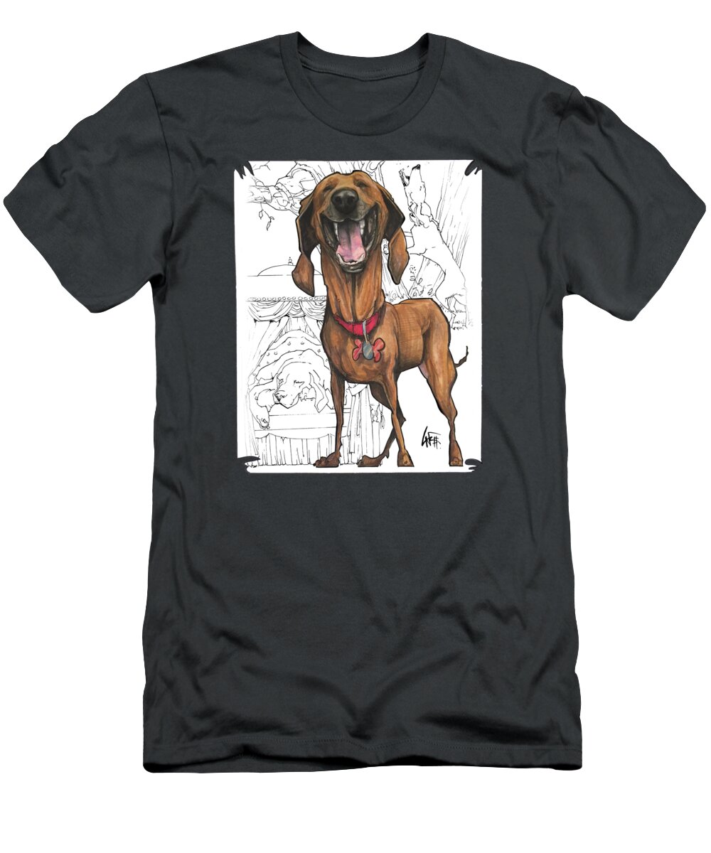 Bruno 2229 T-Shirt featuring the drawing Bruno 2229 by Canine Caricatures By John LaFree
