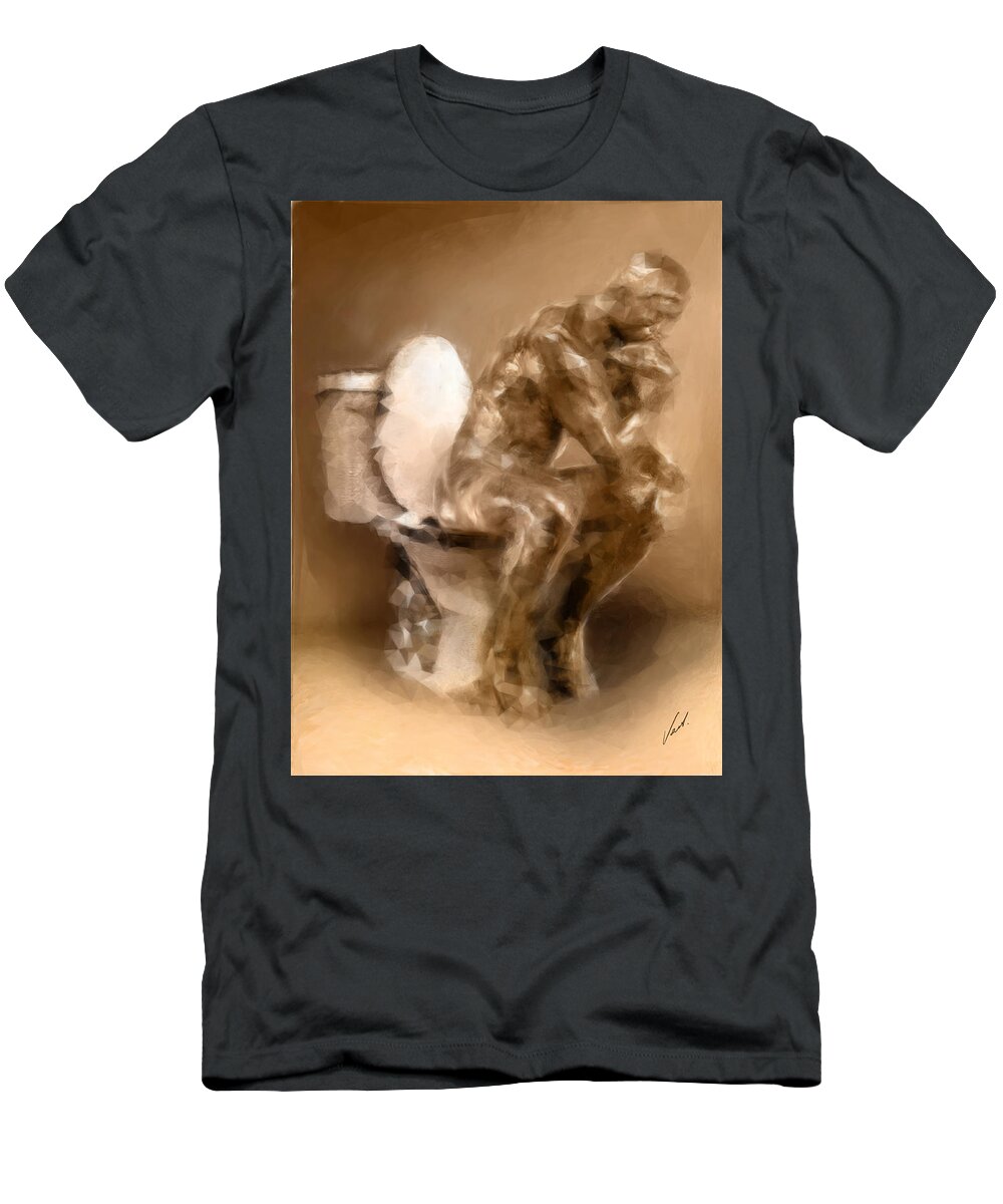 Thinker T-Shirt featuring the painting Thinker by Vart Studio