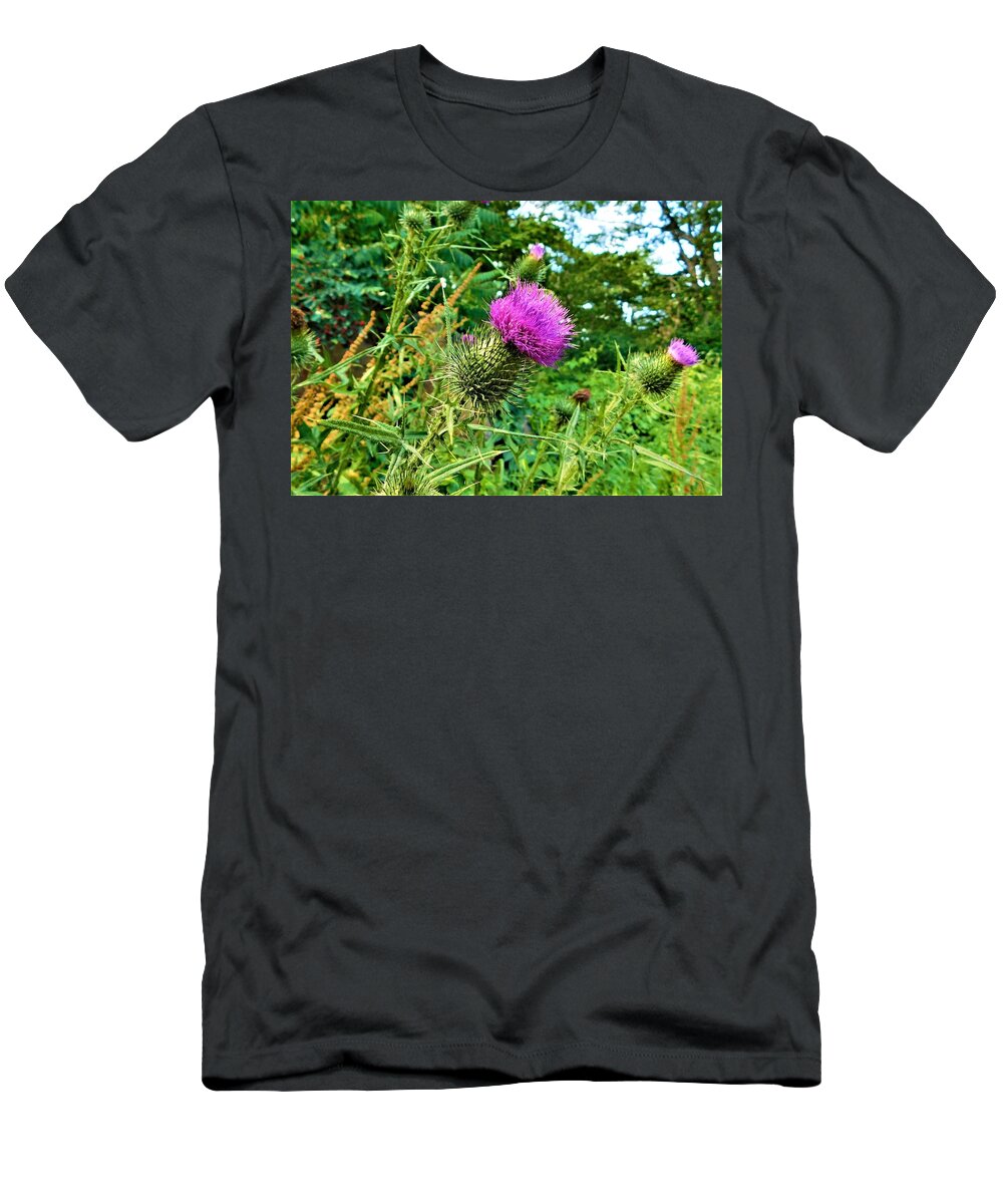 - Thistle T-Shirt featuring the photograph - Thistle by THERESA Nye