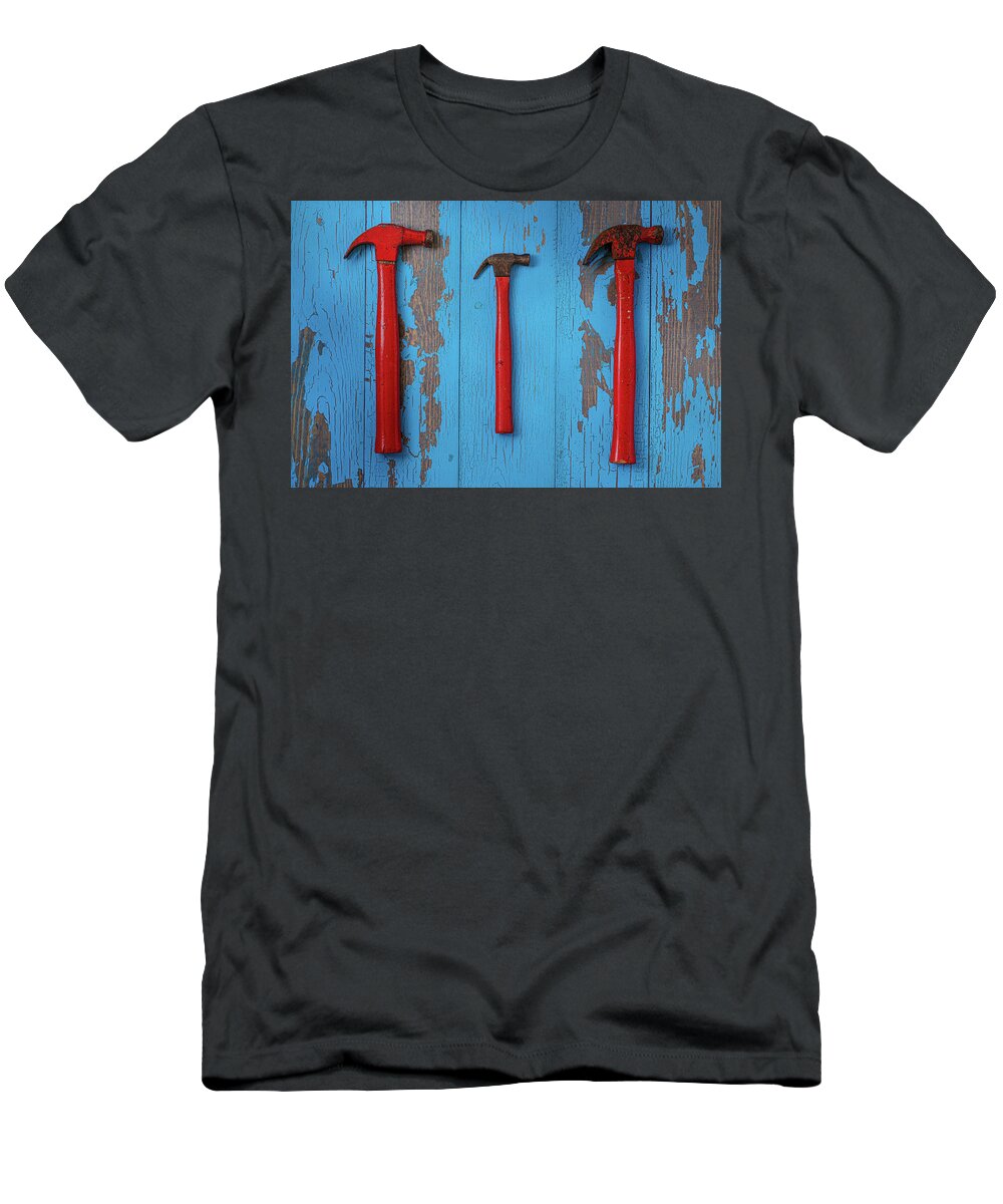 Hammers T-Shirt featuring the photograph Three Red Hammers by David Smith