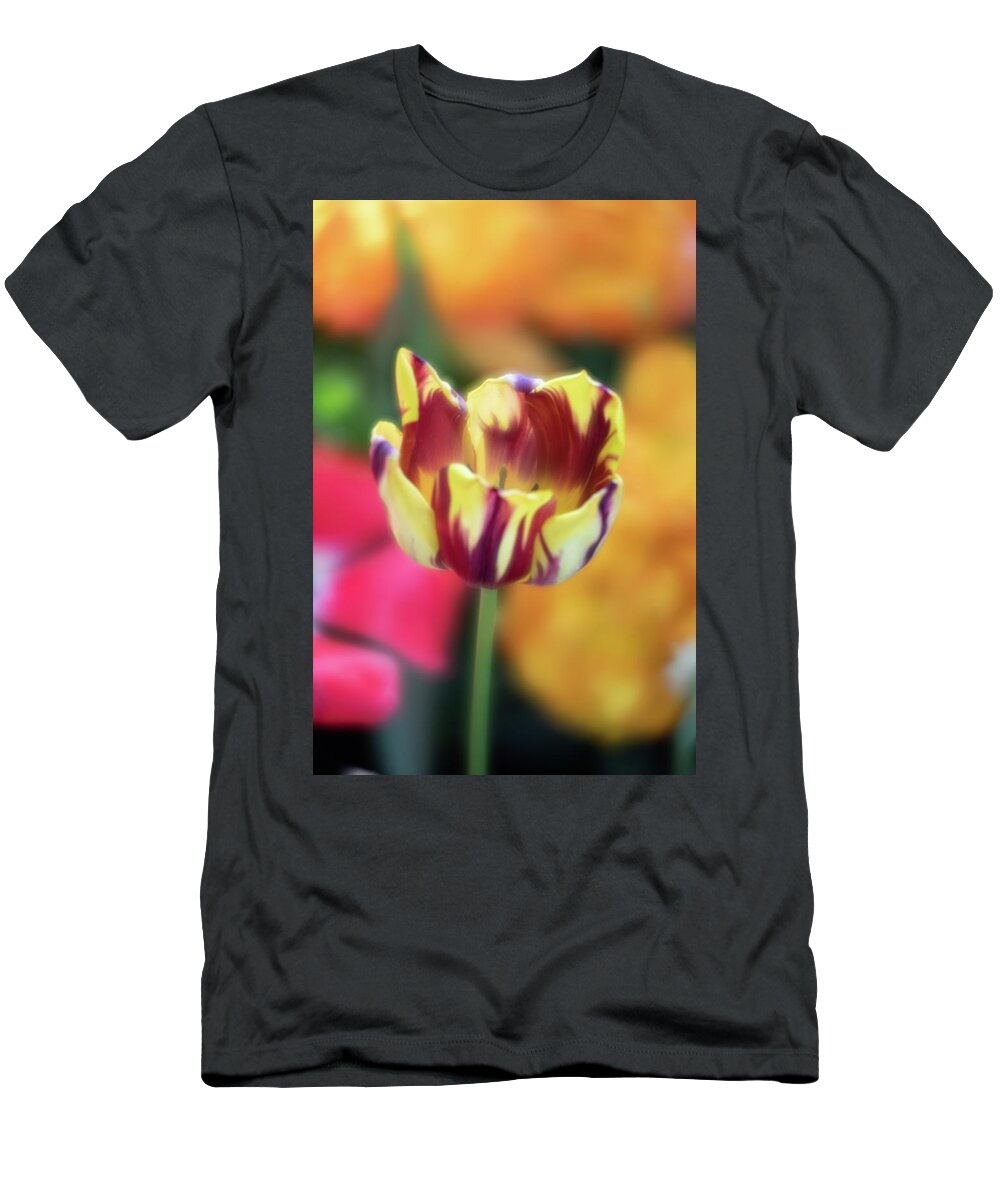 Tiger Tulip Flower Floral Botany Botanical Botanic Softfocus Soft Focus Brian Hale Brianhalephoto Ma Mass Massachusetts New England Newengland U.s.a. Usa T-Shirt featuring the photograph Tiger Tulip 2 by Brian Hale