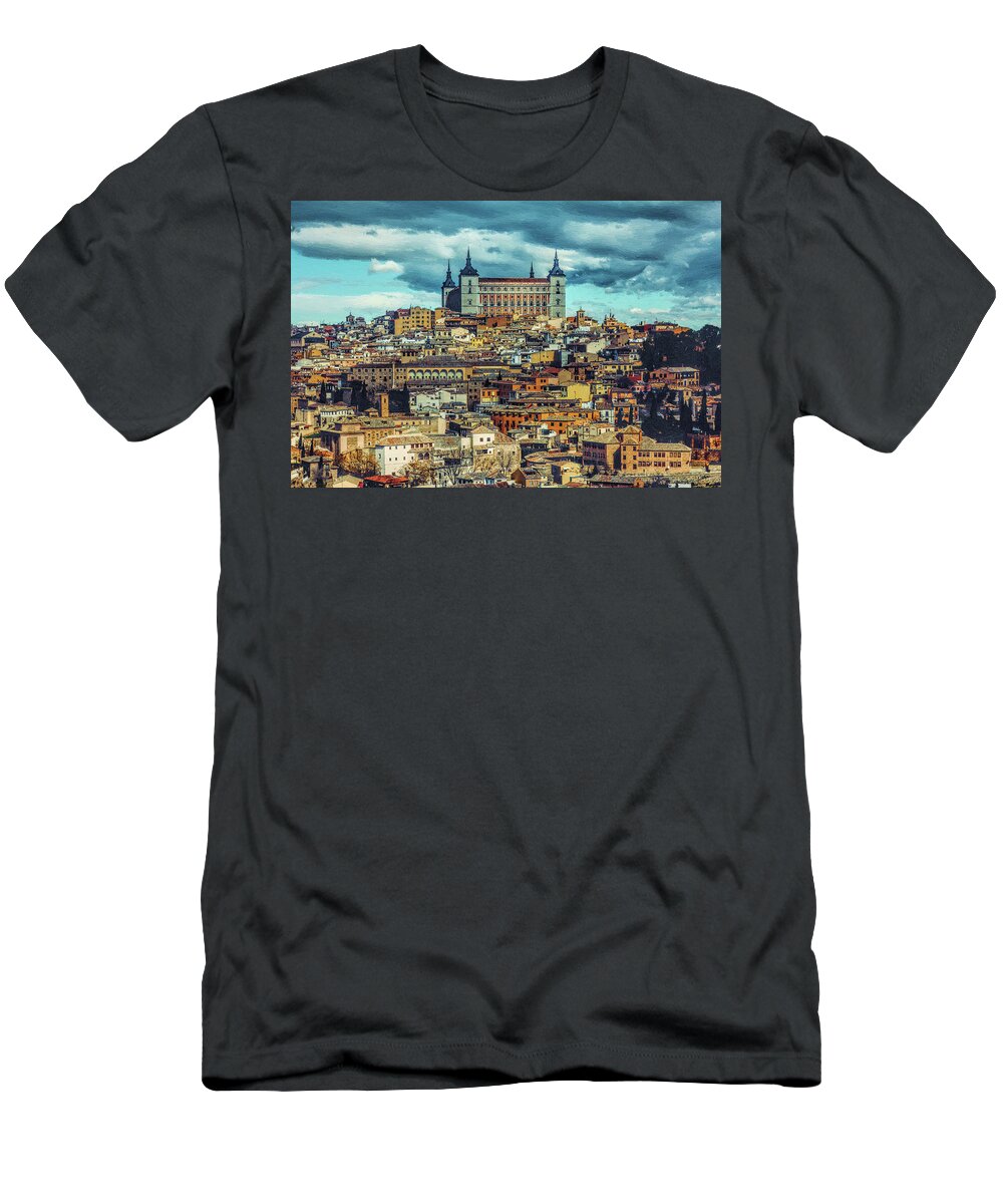 Landscape T-Shirt featuring the painting Toledo, Spain by Dean Wittle