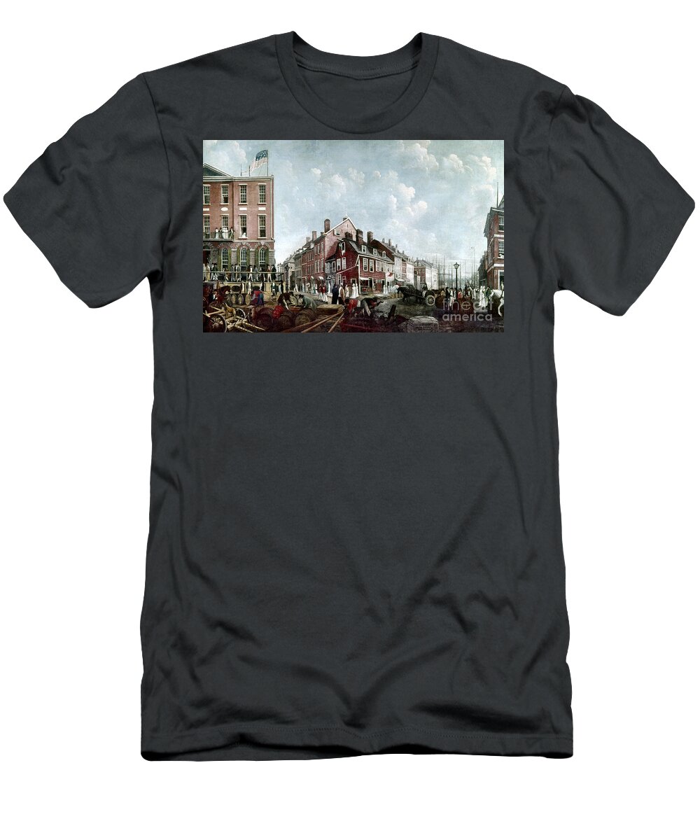 1797 T-Shirt featuring the painting Tontine Coffee House, 1797 by Granger