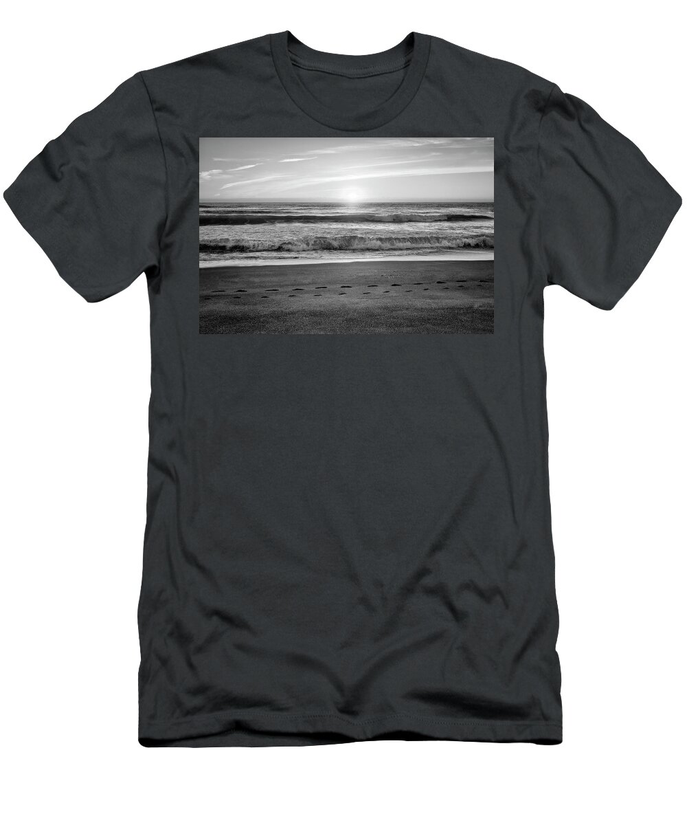 Beach T-Shirt featuring the photograph Tracks In The Sand by Steven Clark