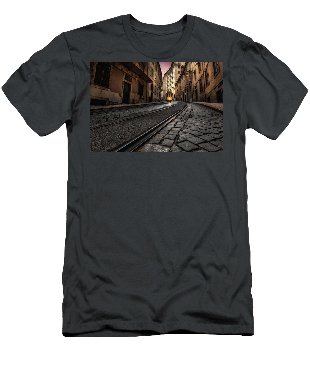 Lisbon T-Shirt featuring the photograph Tram 28 by Jorge Maia