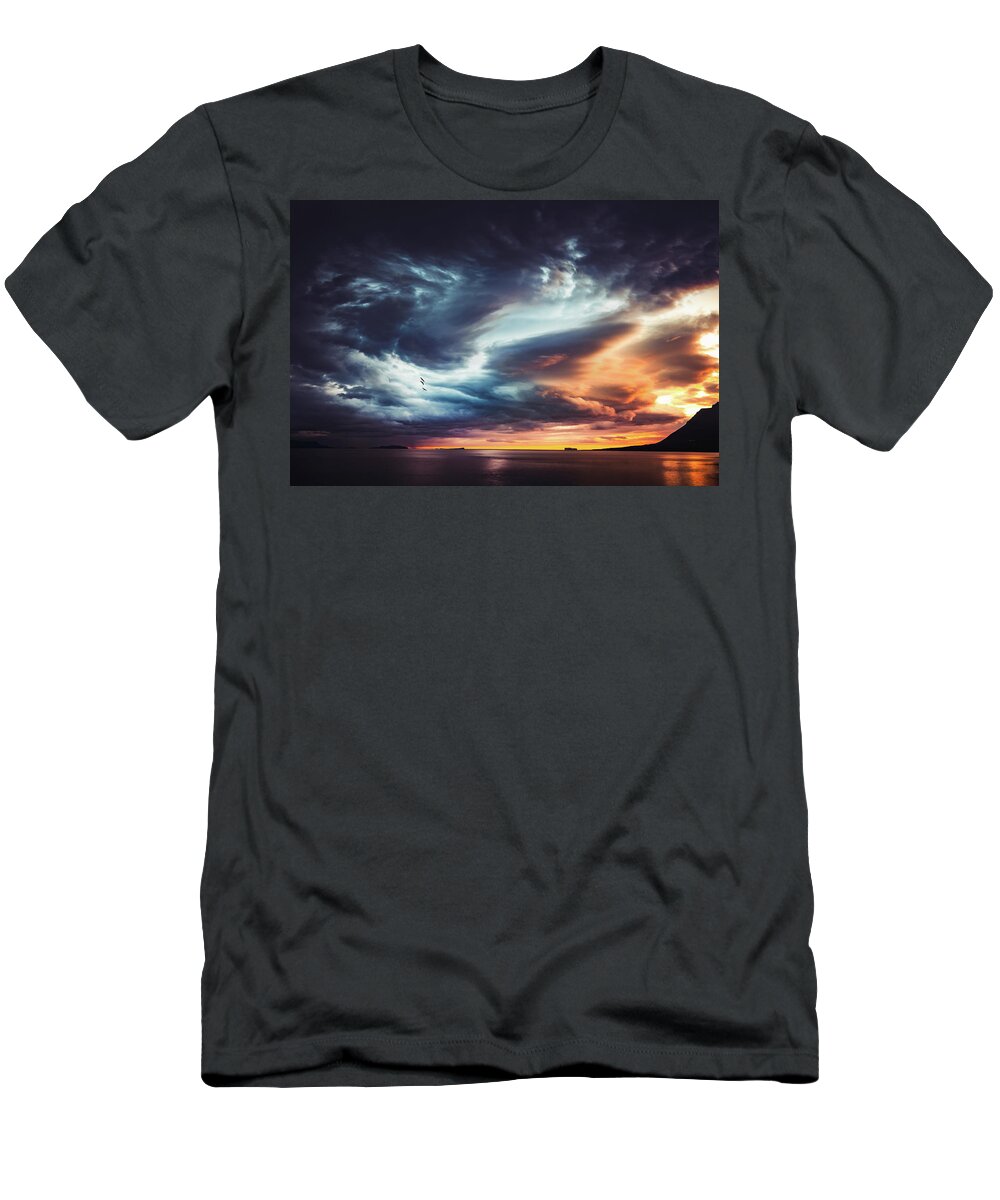 Sky T-Shirt featuring the photograph Trouble in the Sky by Philippe Sainte-Laudy