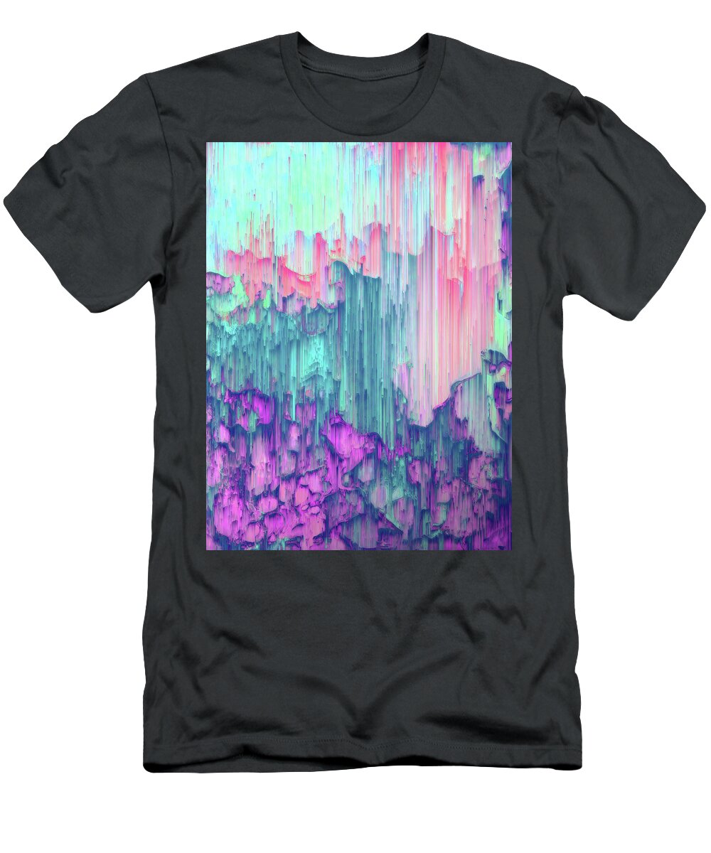 Glitch T-Shirt featuring the digital art Tulip Stream by Jennifer Walsh