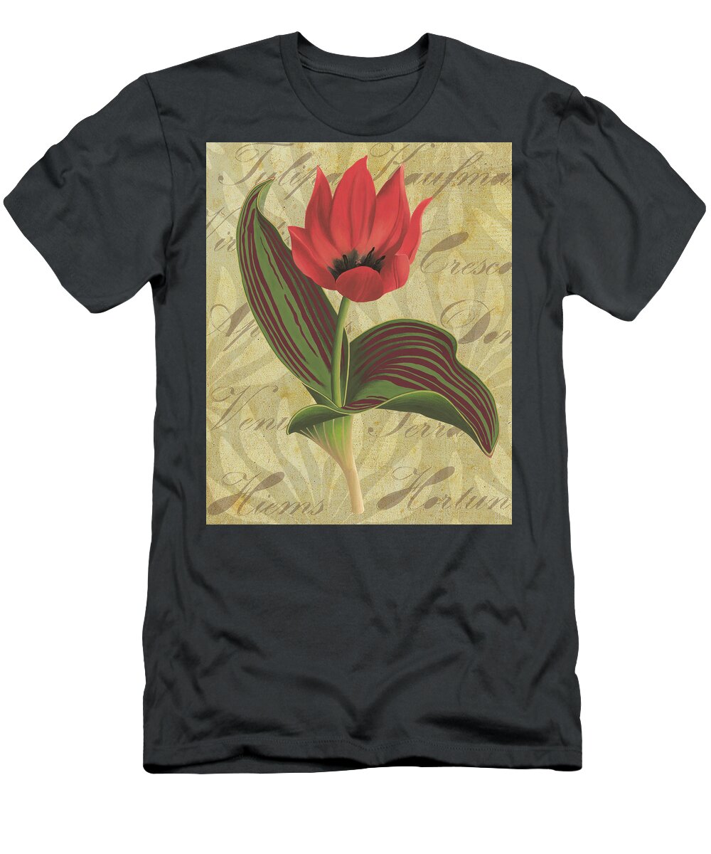 Tulip T-Shirt featuring the painting Tulipa Kaufmanniana Winter by Nikita Coulombe