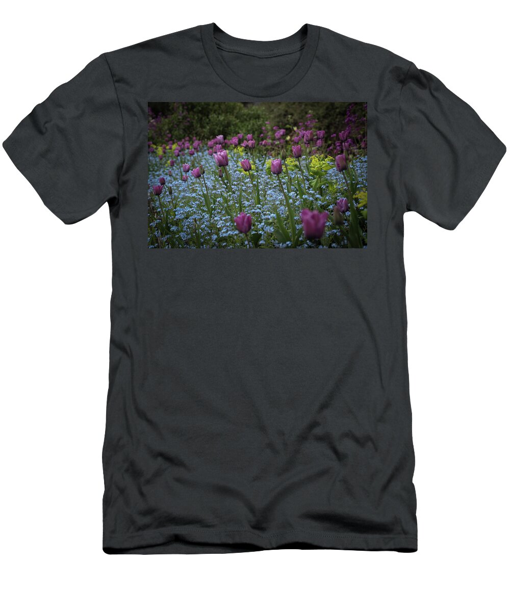 Tulips T-Shirt featuring the photograph Tulips at Great Dixter Gardens by Perry Rodriguez