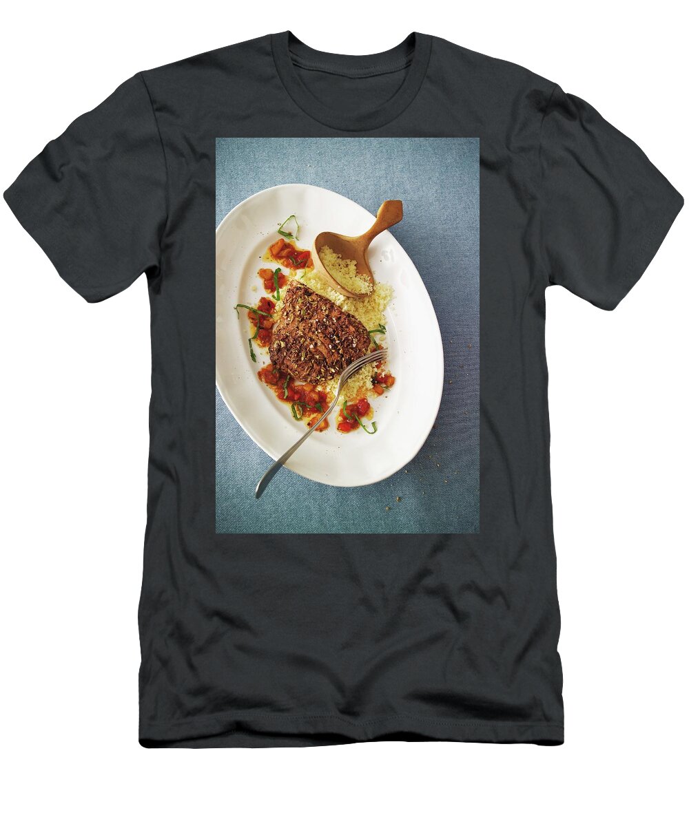 Tuna Escalope In A Spicy Coating With Harissa Sauce T-Shirt by Michael  Wissing - Fine Art America