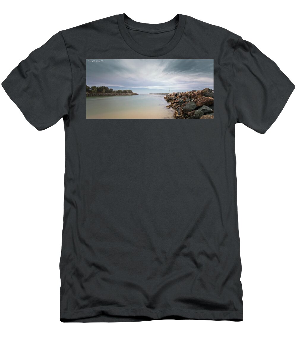 Tuncurry Rock Pool T-Shirt featuring the digital art Tuncurry rock pool 372 by Kevin Chippindall