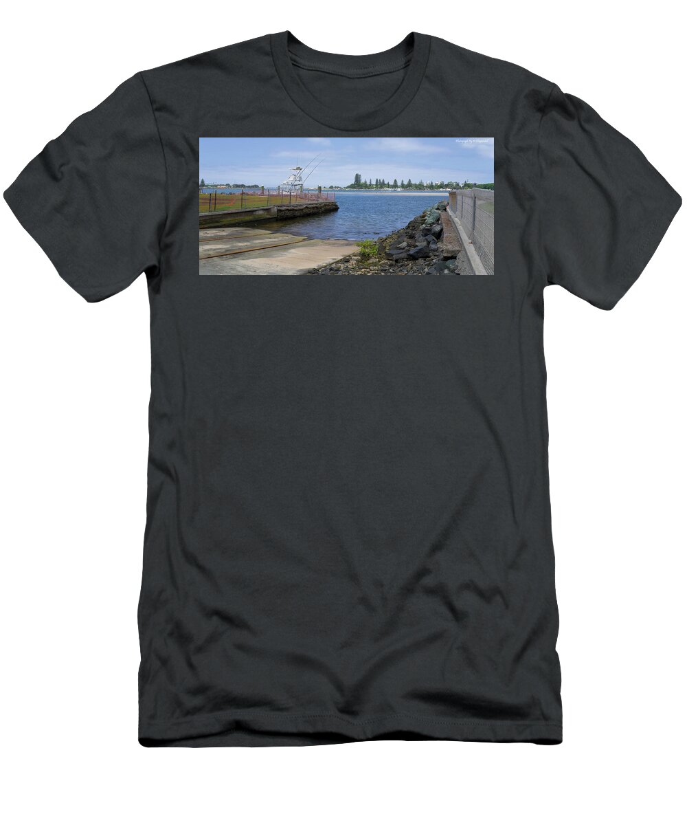 Tuncurry Slipway T-Shirt featuring the digital art Tuncurry Slipway 55 by Kevin Chippindall