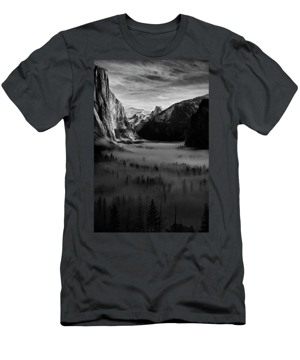 Landscape T-Shirt featuring the photograph Tunnel View in the Morning by Jon Glaser