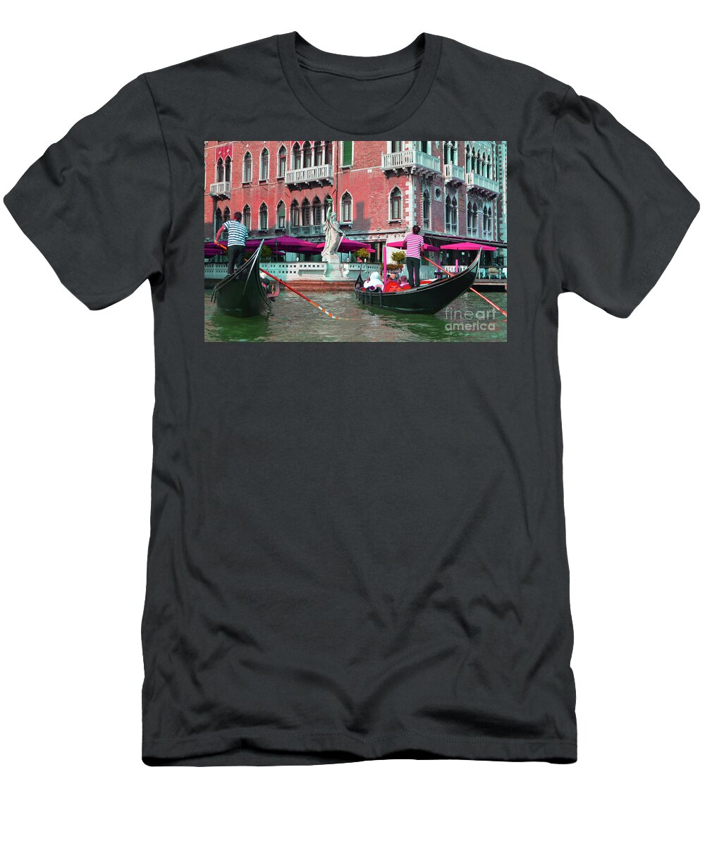 Venice T-Shirt featuring the photograph Venetian Gondoliers by Aicy Karbstein