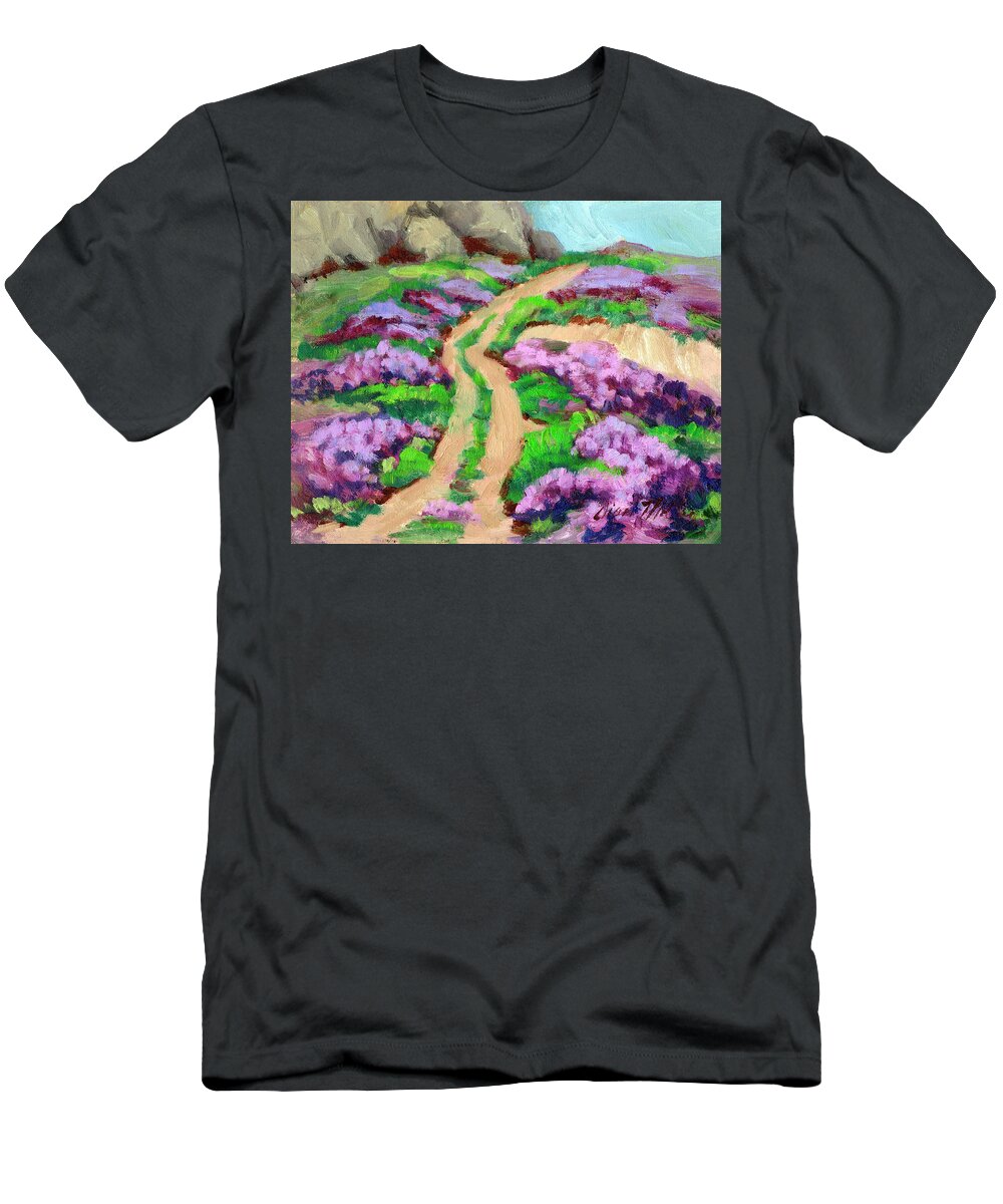 Wildflowers T-Shirt featuring the painting Verbena at La Quinta by Diane McClary