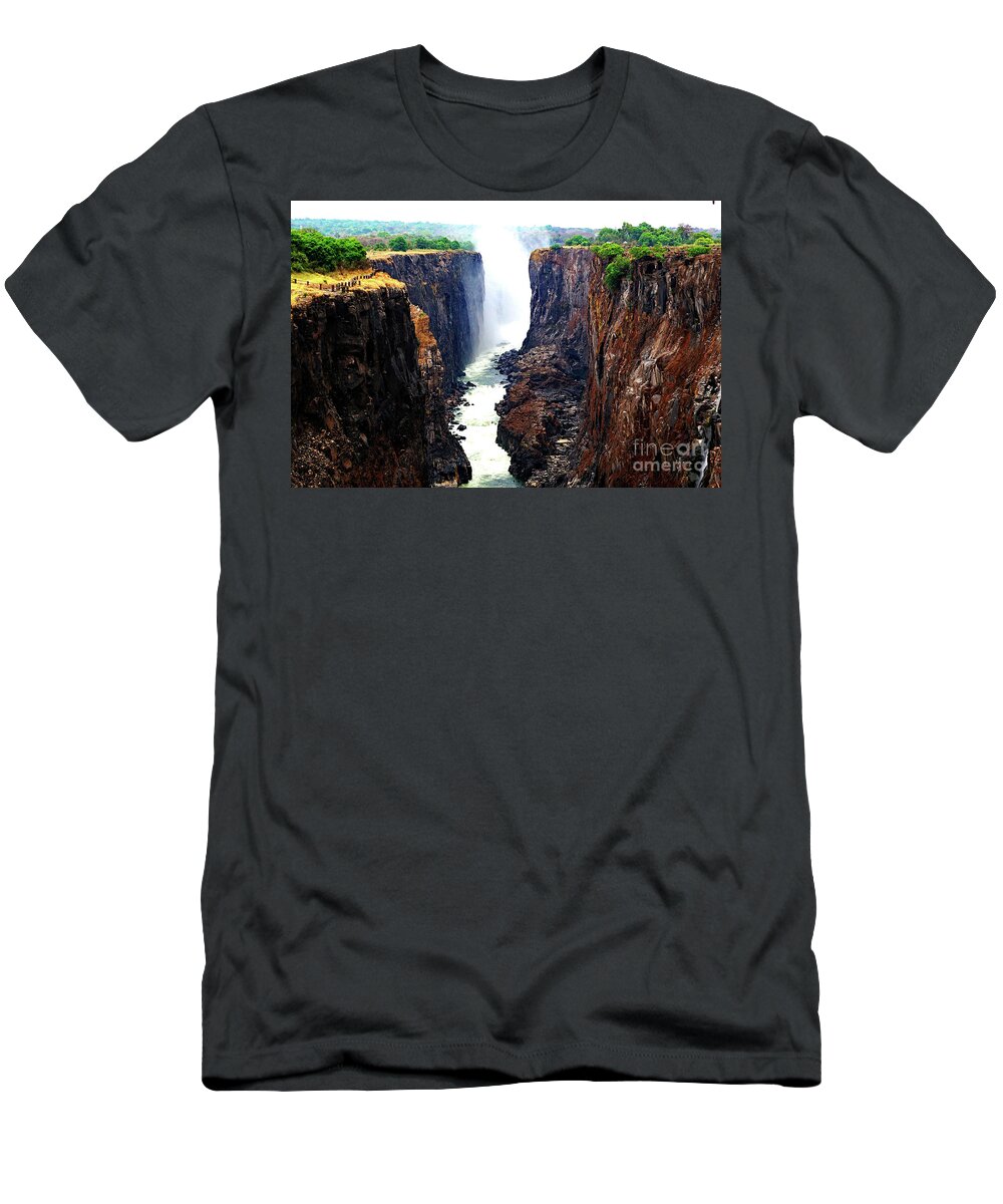 Africa Zambia Victoria Falls October T-Shirt featuring the photograph Victoria falls by Darcy Dietrich