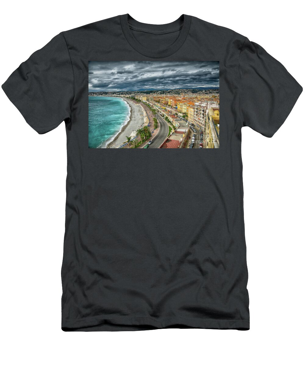Nice France T-Shirt featuring the photograph View of Nice France From Castle Hill by Wayne Moran