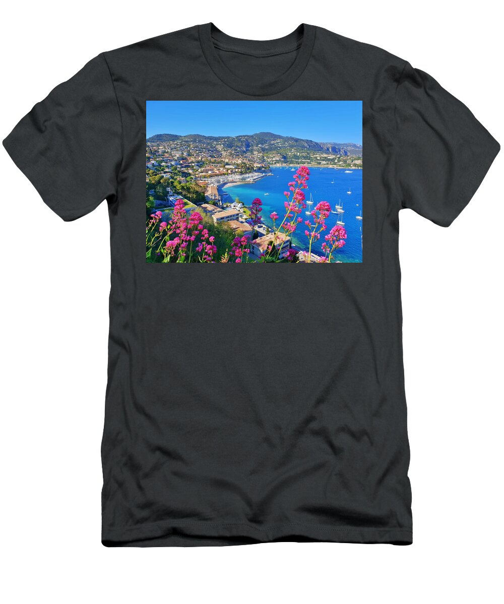 Landscape T-Shirt featuring the photograph Villefranche View by Andrea Whitaker