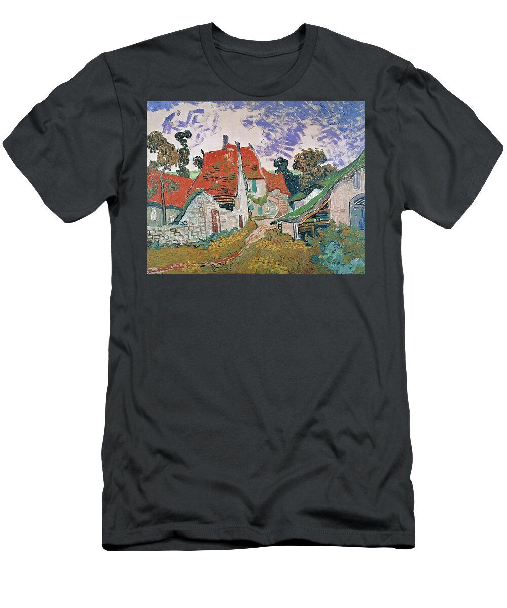 Painting T-Shirt featuring the painting VINCENT VAN GOGH Rue d'Auvers-sur-Oise / Street in Auvers-sur-Oise, 1890. by Vincent Van Gogh