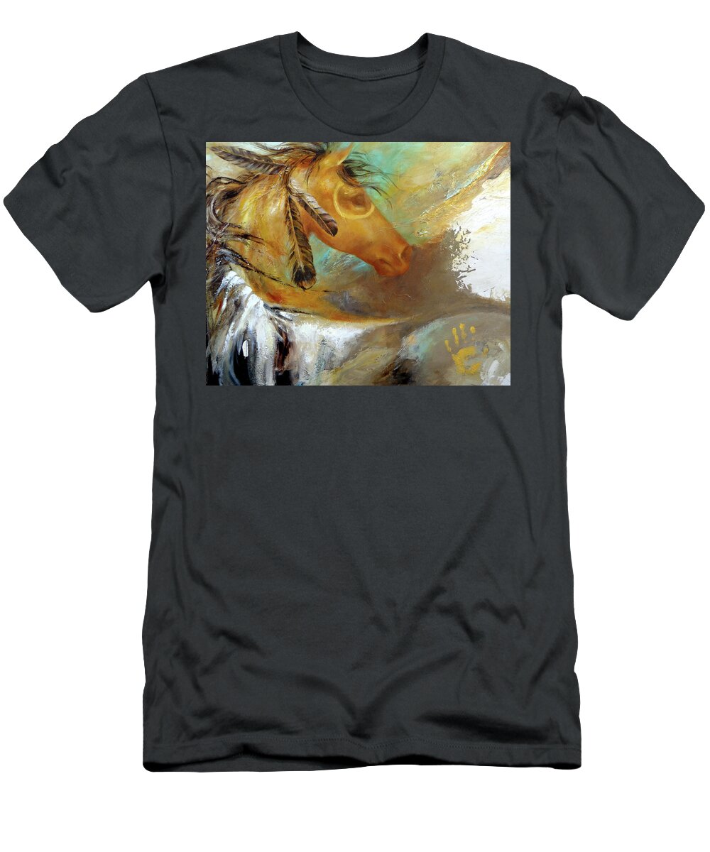  T-Shirt featuring the painting War Pony by Dina Dargo