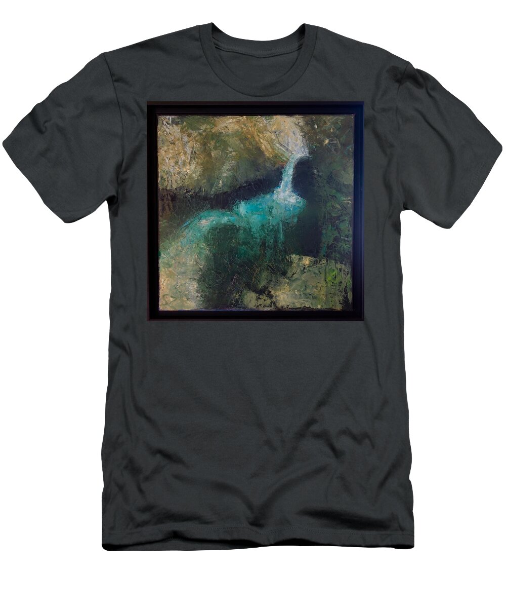Waterfall T-Shirt featuring the painting Waterfall by Suzy Norris