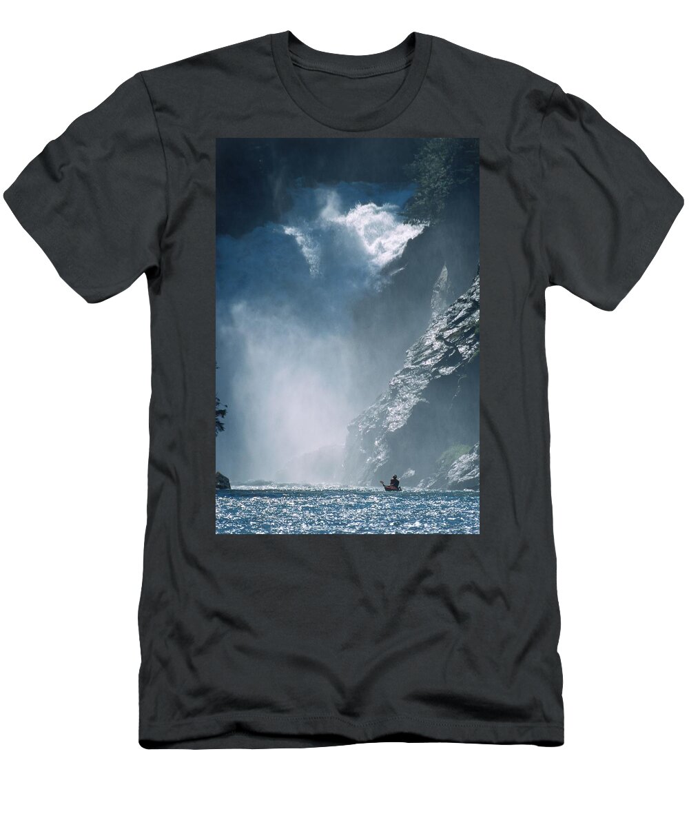 Estock T-Shirt featuring the digital art Waterfall, Wells Gray Park, Canada by Silko Bednarz