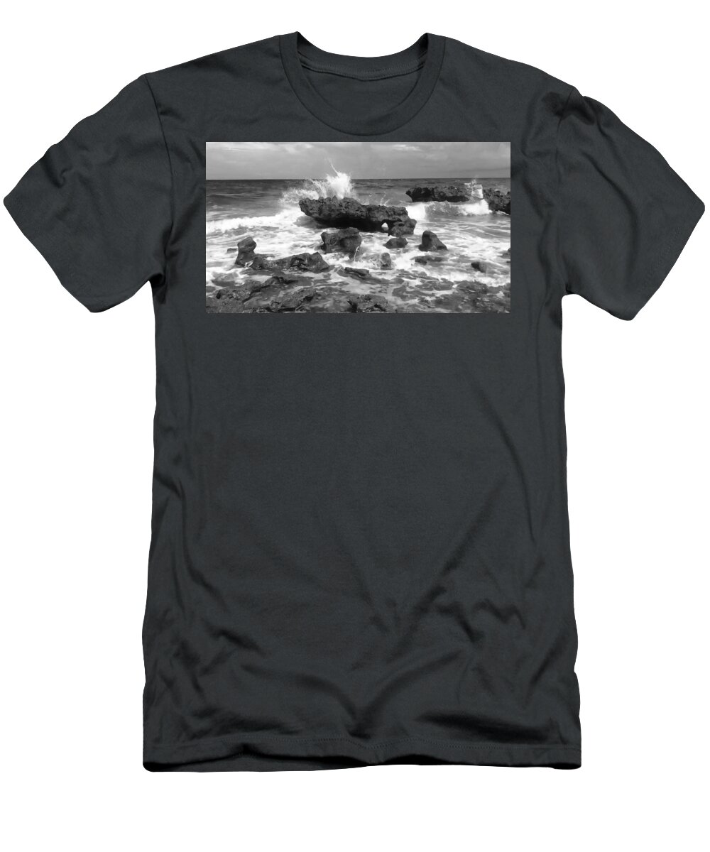 Landscape T-Shirt featuring the photograph Wave Break by Vicki Lewis