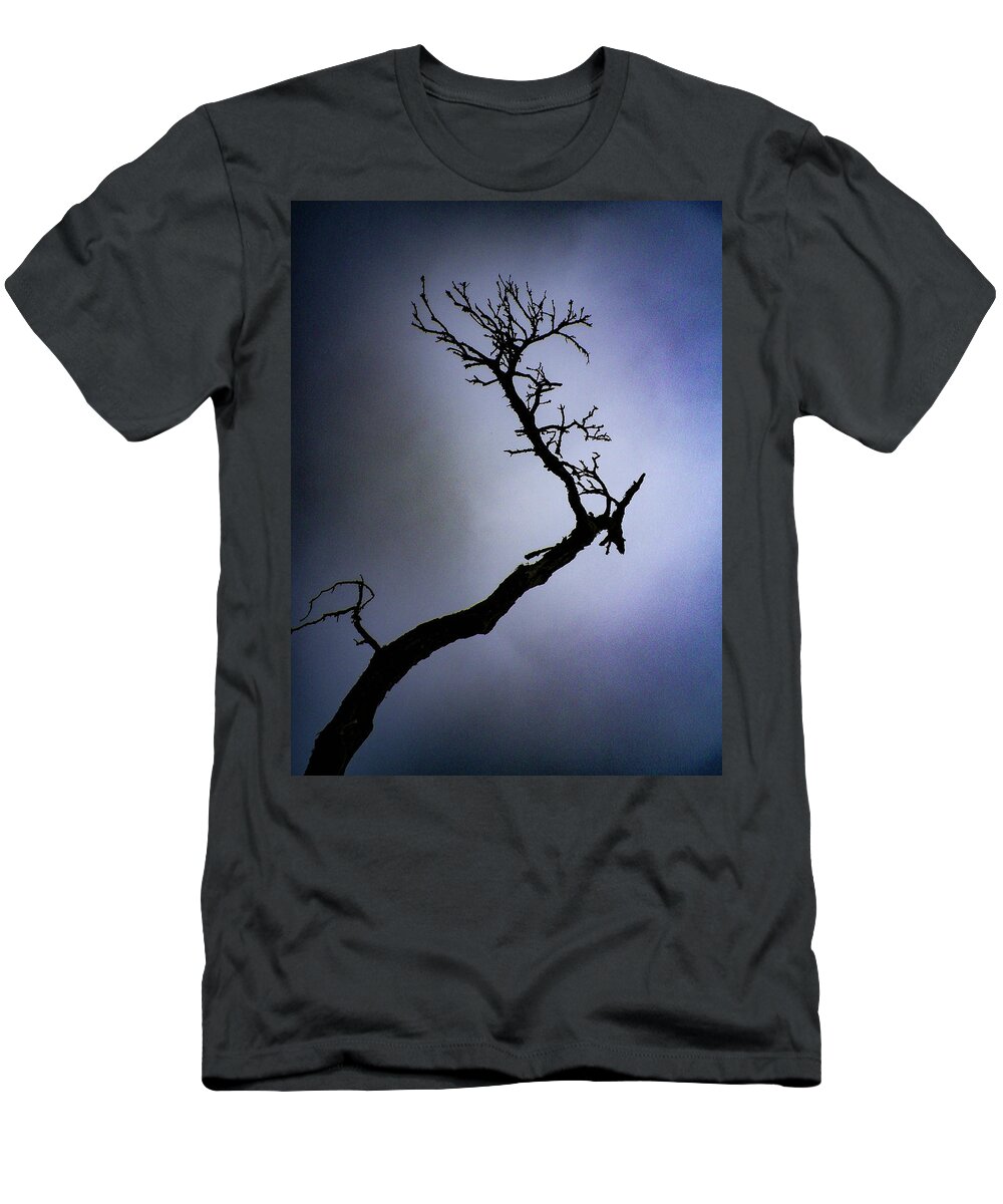 Branch T-Shirt featuring the photograph Weathered Tree Branch Silhouette Bodmin Moor by Richard Brookes