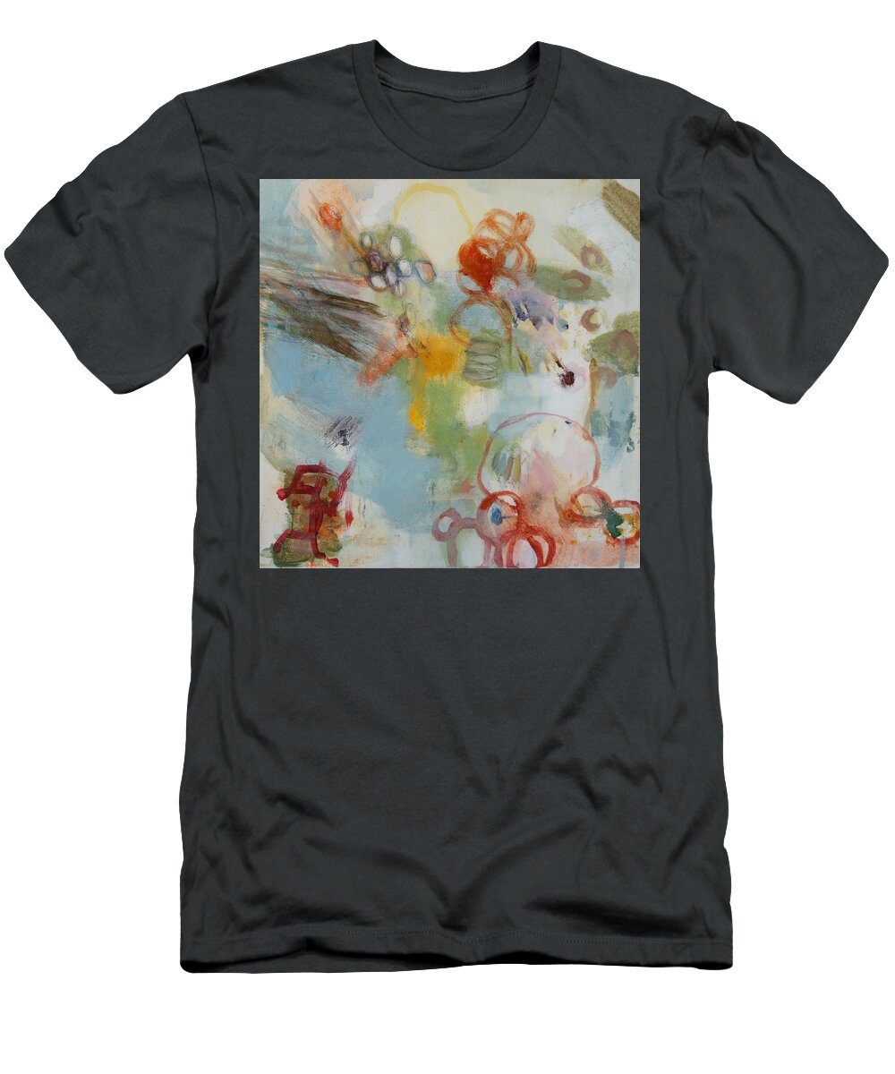 Abstract T-Shirt featuring the painting Early Morning Whimsy by Janet Zoya