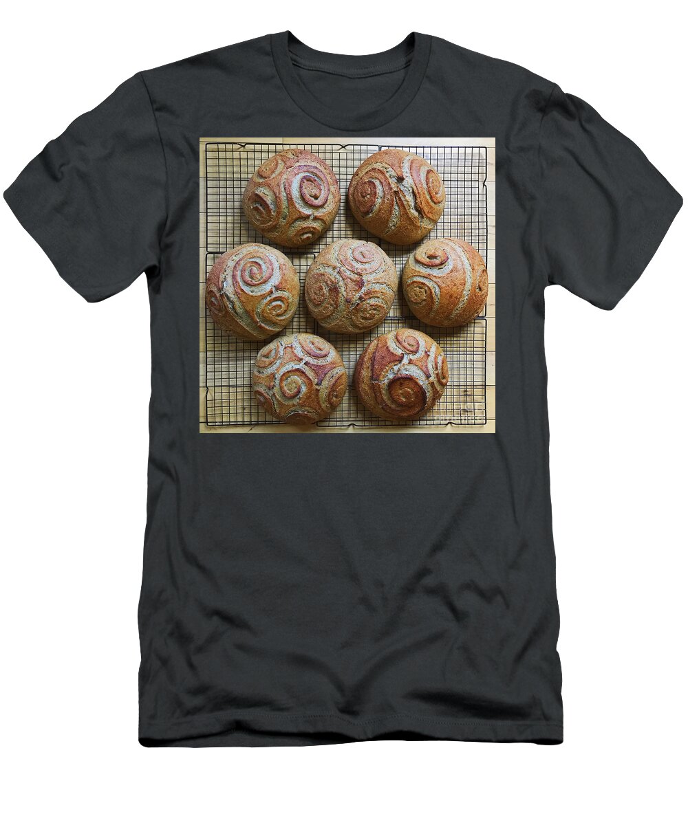 Bread T-Shirt featuring the photograph Whole White Wheat, Flax and Rye Sourdough x 7 by Amy E Fraser