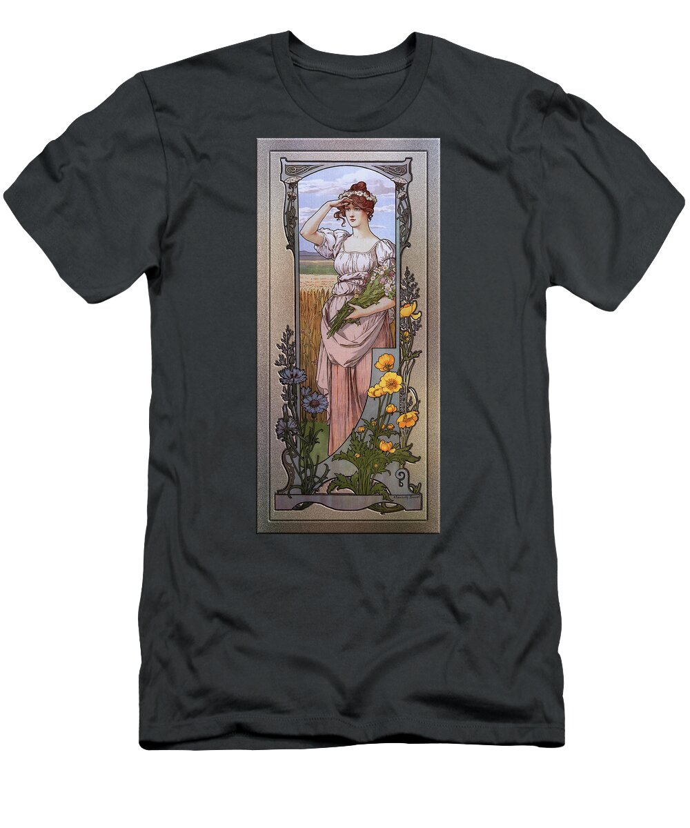 Wildflowers T-Shirt featuring the painting Wildflowers by Elisabeth Sonrel by Rolando Burbon