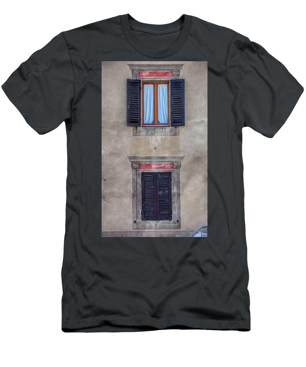 Window T-Shirt featuring the photograph Windows of Montalcino by David Letts