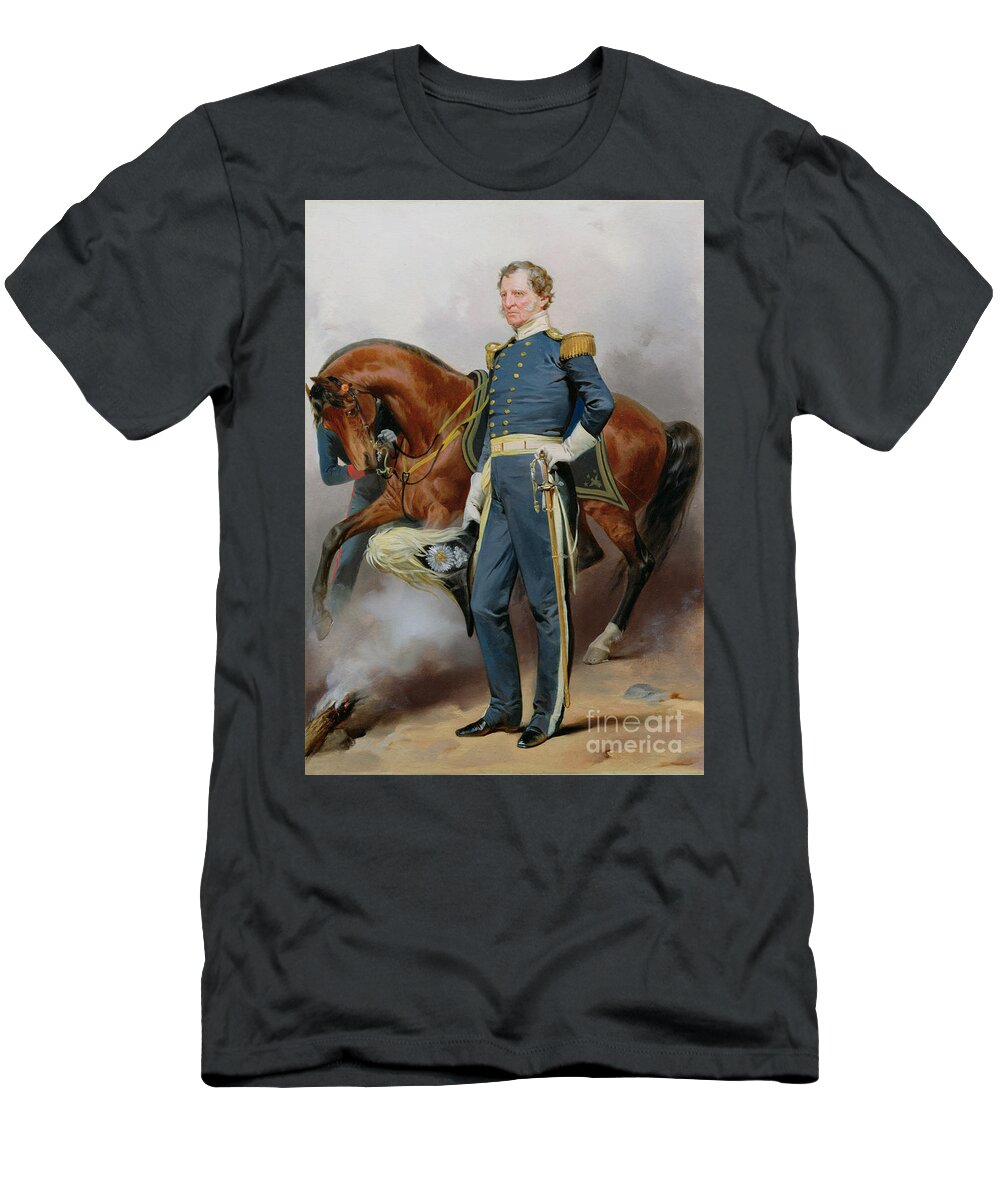 Winfield T-Shirt featuring the painting Winfield Scott by Alonzo Chappel