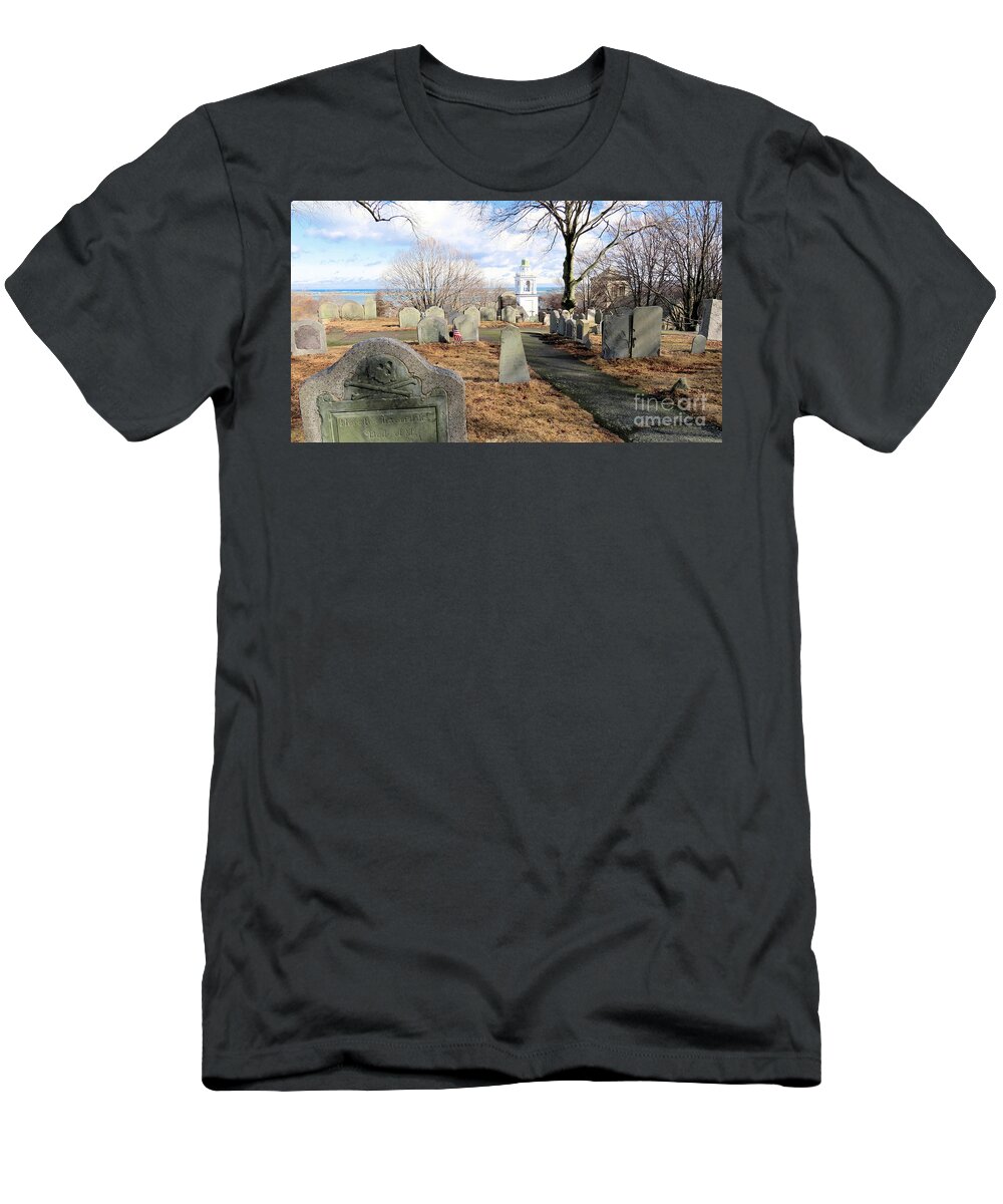 Burial Hill T-Shirt featuring the photograph Winter on Burial Hill by Janice Drew