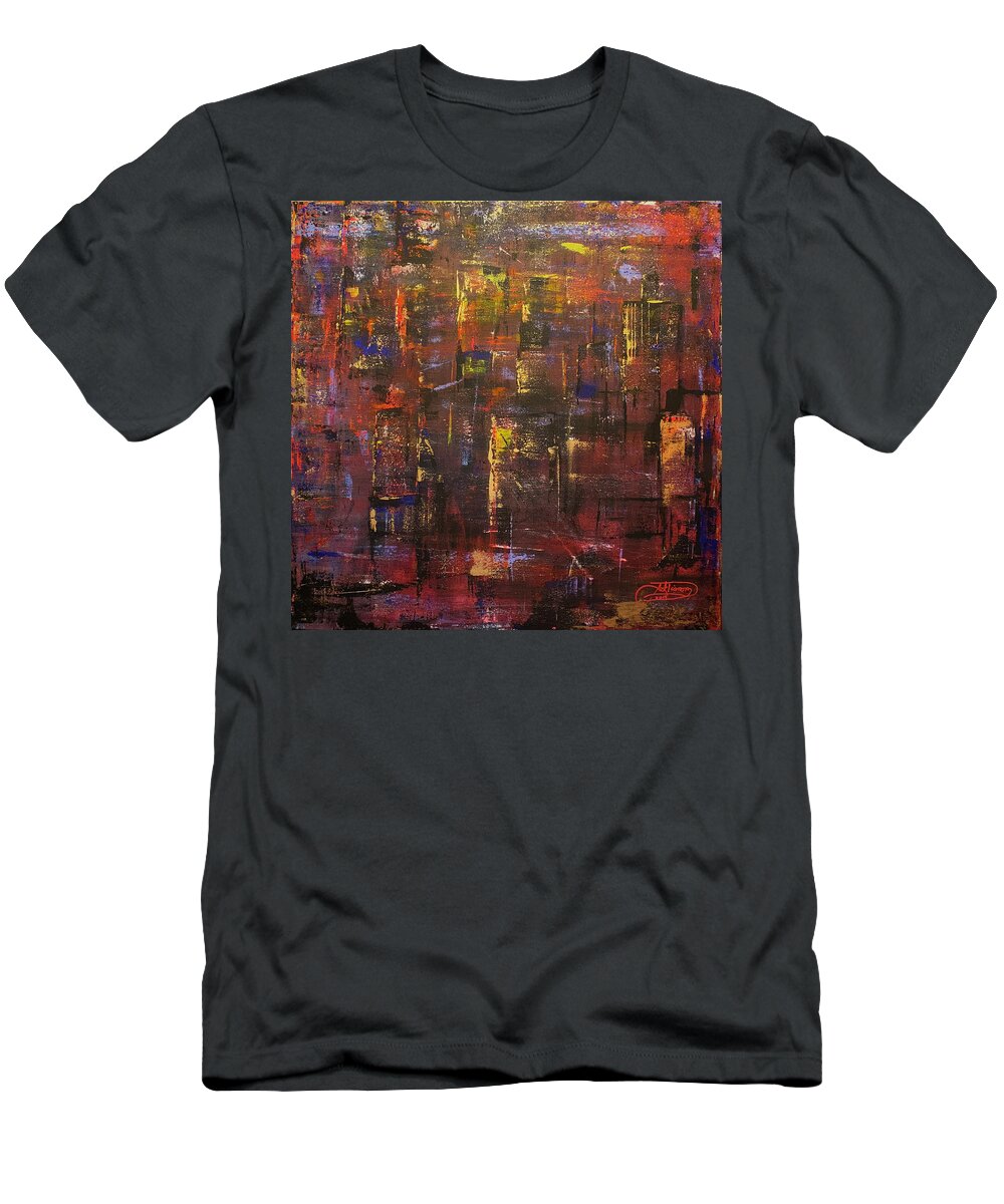 Art T-Shirt featuring the painting Witness Sunrise From Above by Jack Diamond