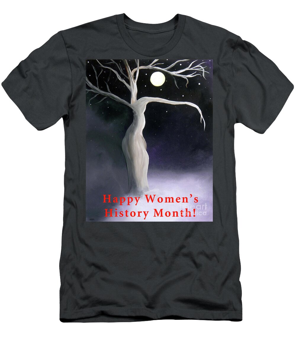 Women's History T-Shirt featuring the painting Womens History Month by Alys Caviness-Gober