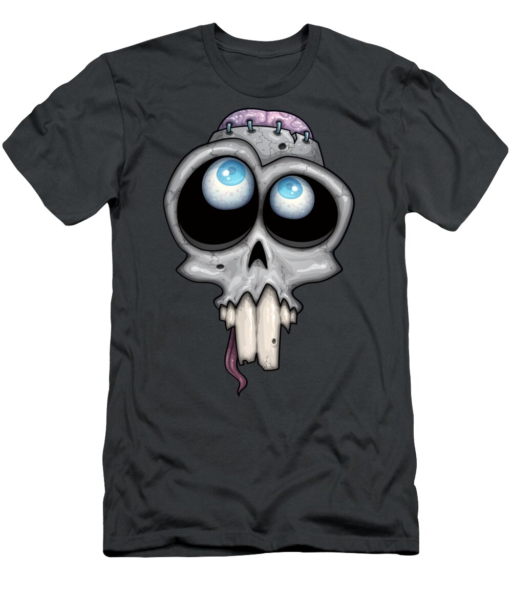 Eye T-Shirt featuring the digital art Zombie Skull by John Schwegel