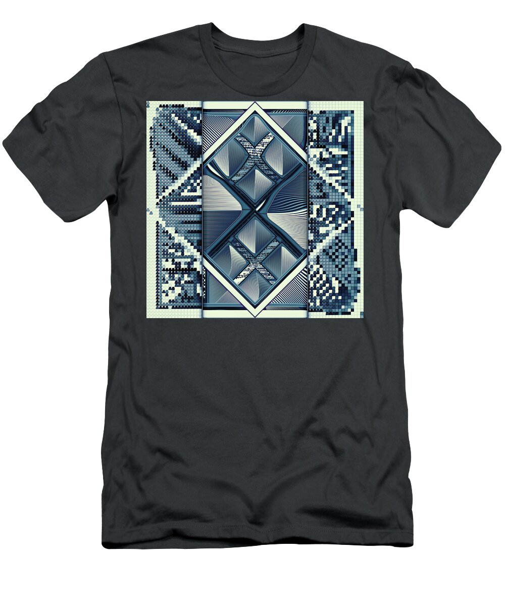Blue T-Shirt featuring the digital art # 74 by Marko Sabotin