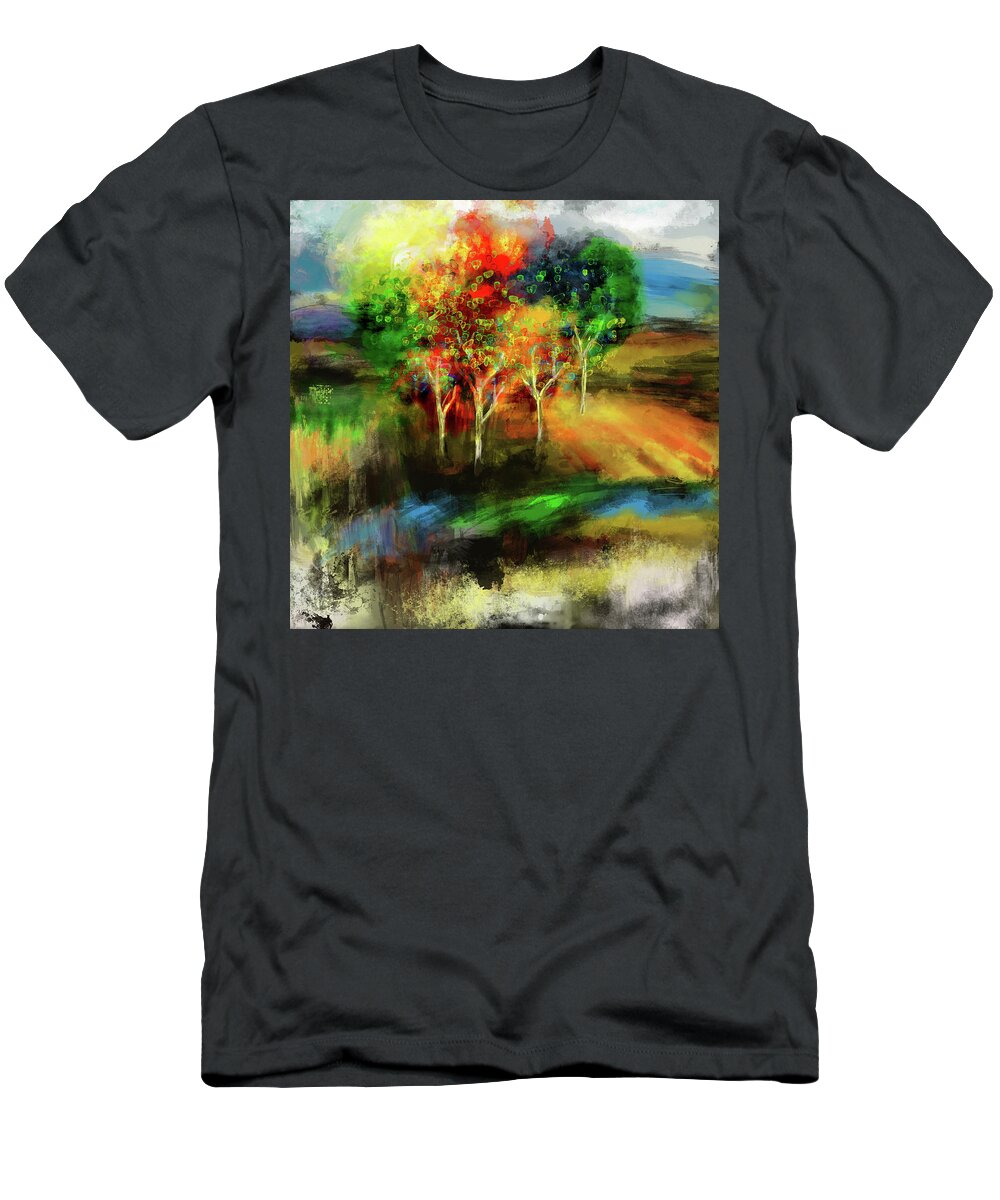 Abstract T-Shirt featuring the painting A crop of jewels by Jeremy Holton