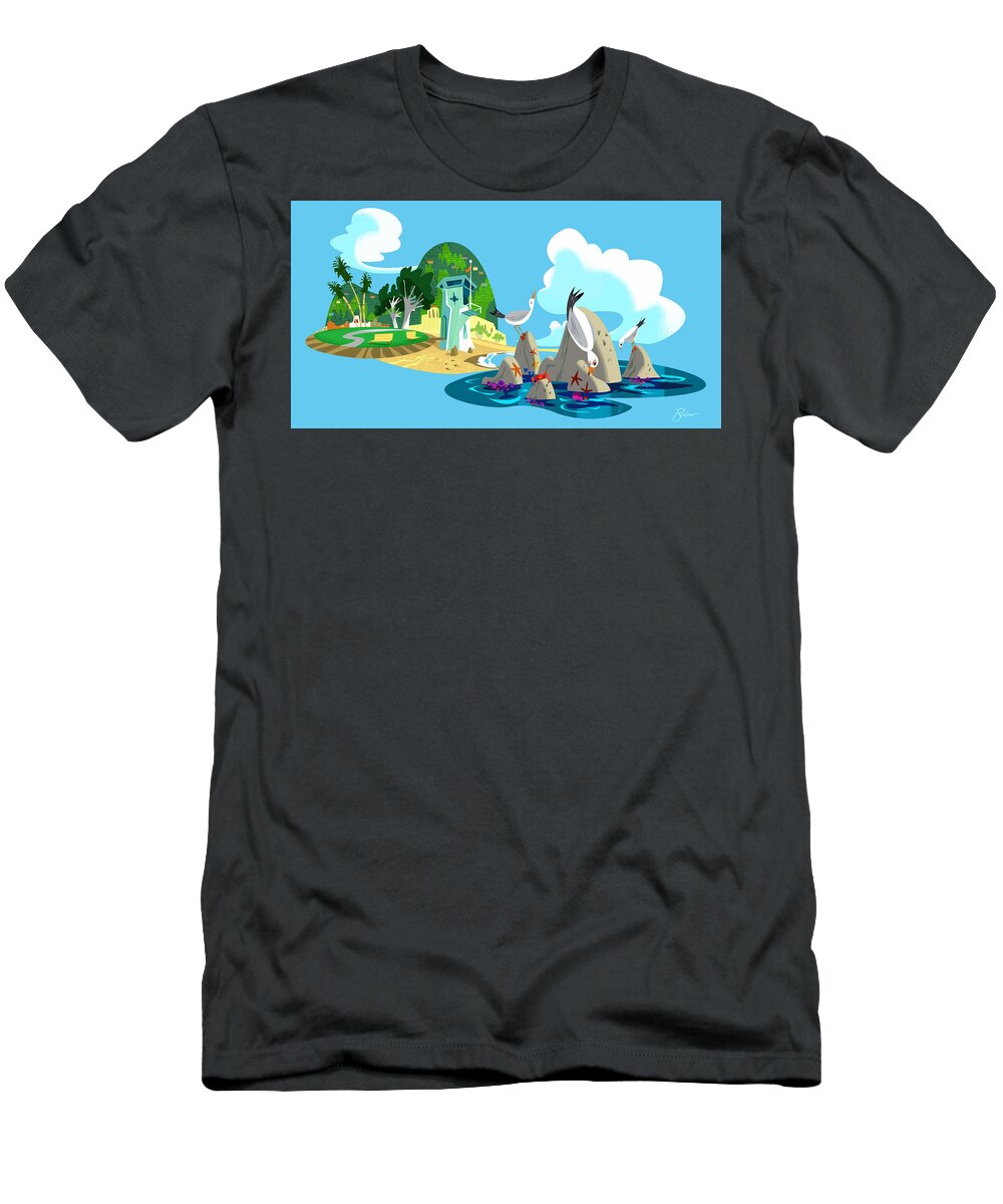 Island T-Shirt featuring the digital art Afternoon in Laguna by Alan Bodner