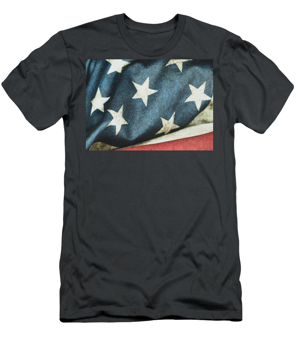 Star T-Shirt featuring the photograph American Flag #1 by Amelia Pearn