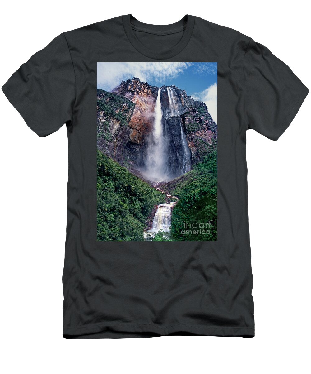 Dave Welling T-Shirt featuring the photograph Angel Falls Canaima National Park Venezuela #1 by Dave Welling