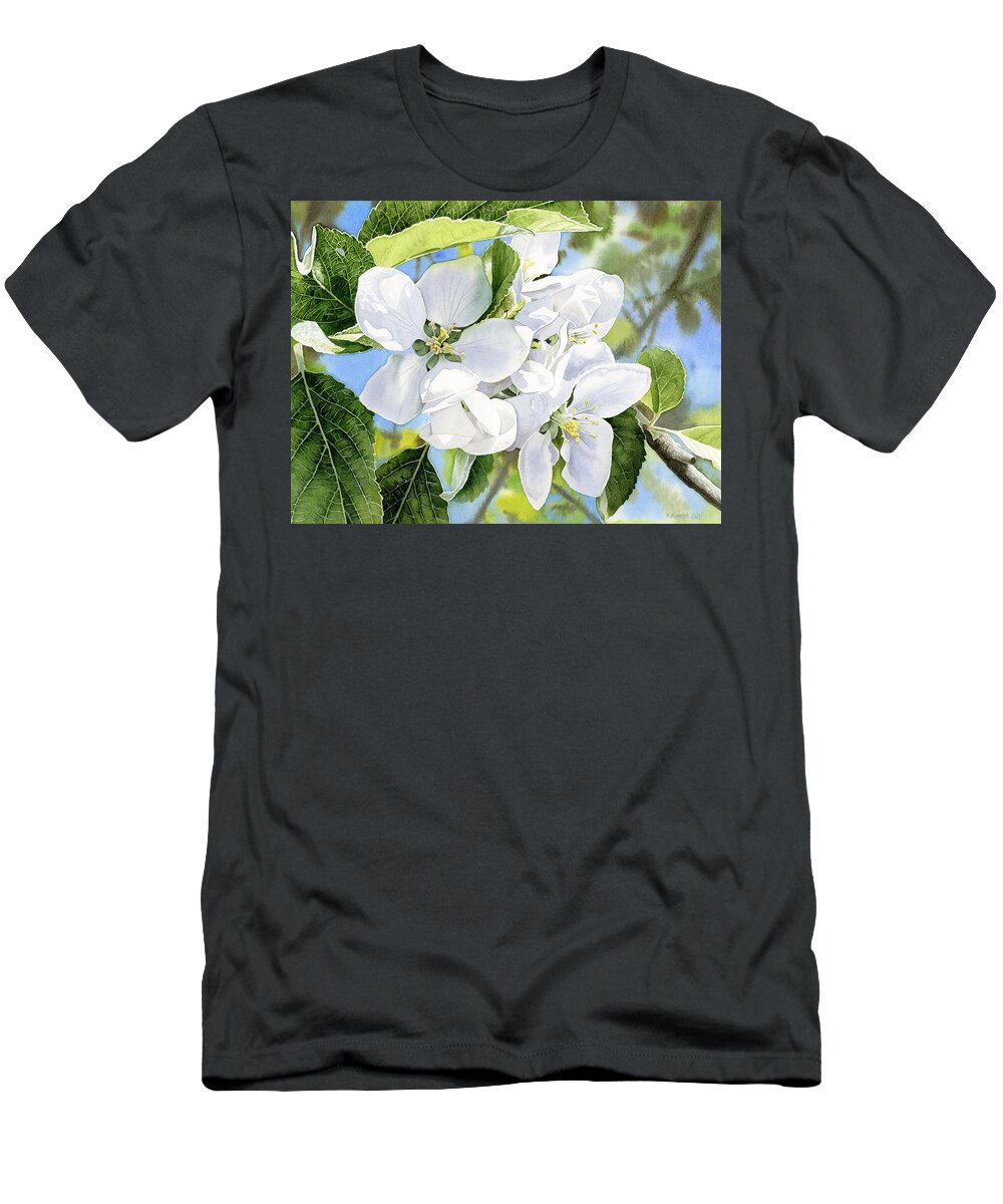 Apple Blossoms T-Shirt featuring the painting Apple Blossoms by Espero Art